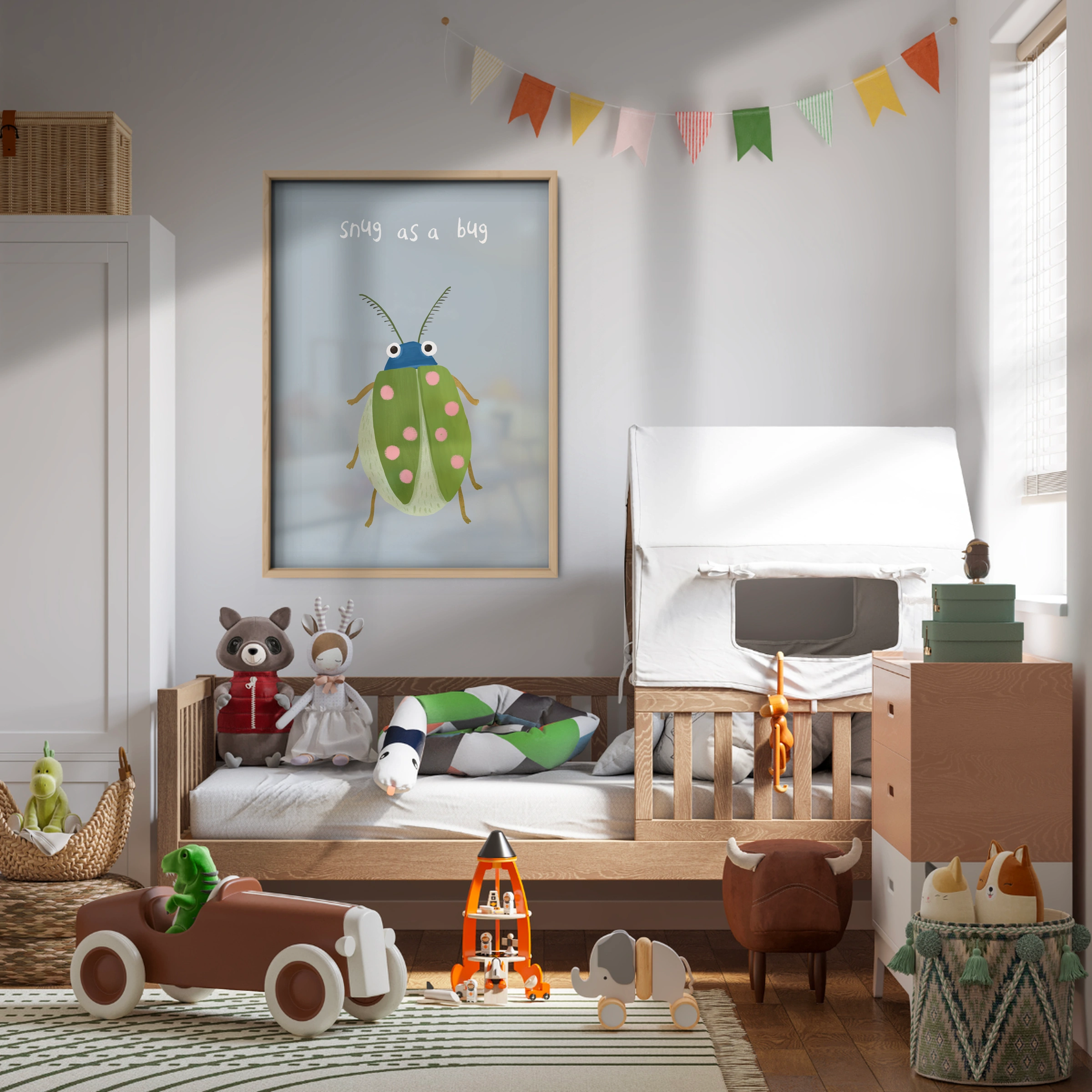 Little Beetle Nursery Print