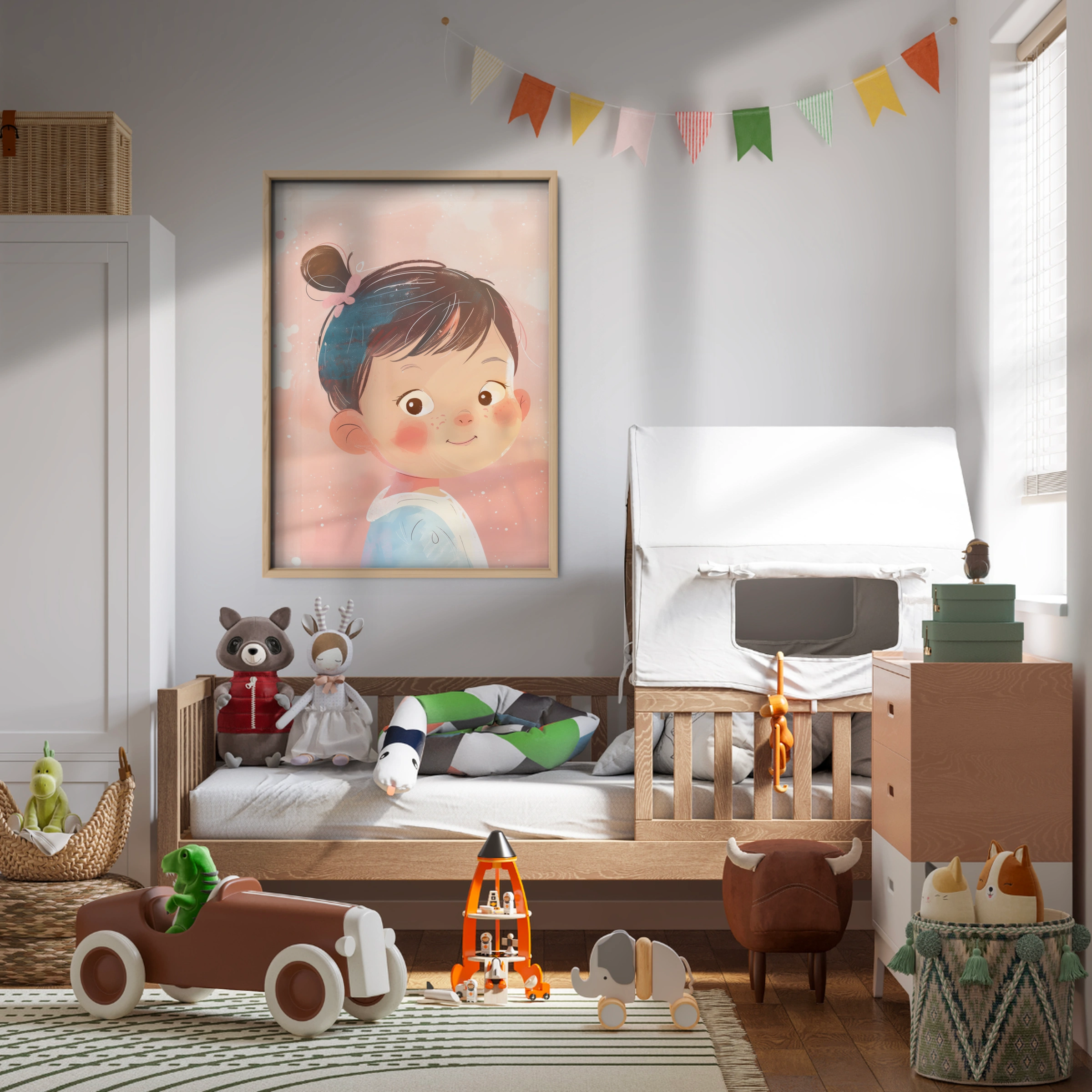 Little Girl Portrait Nursery Print