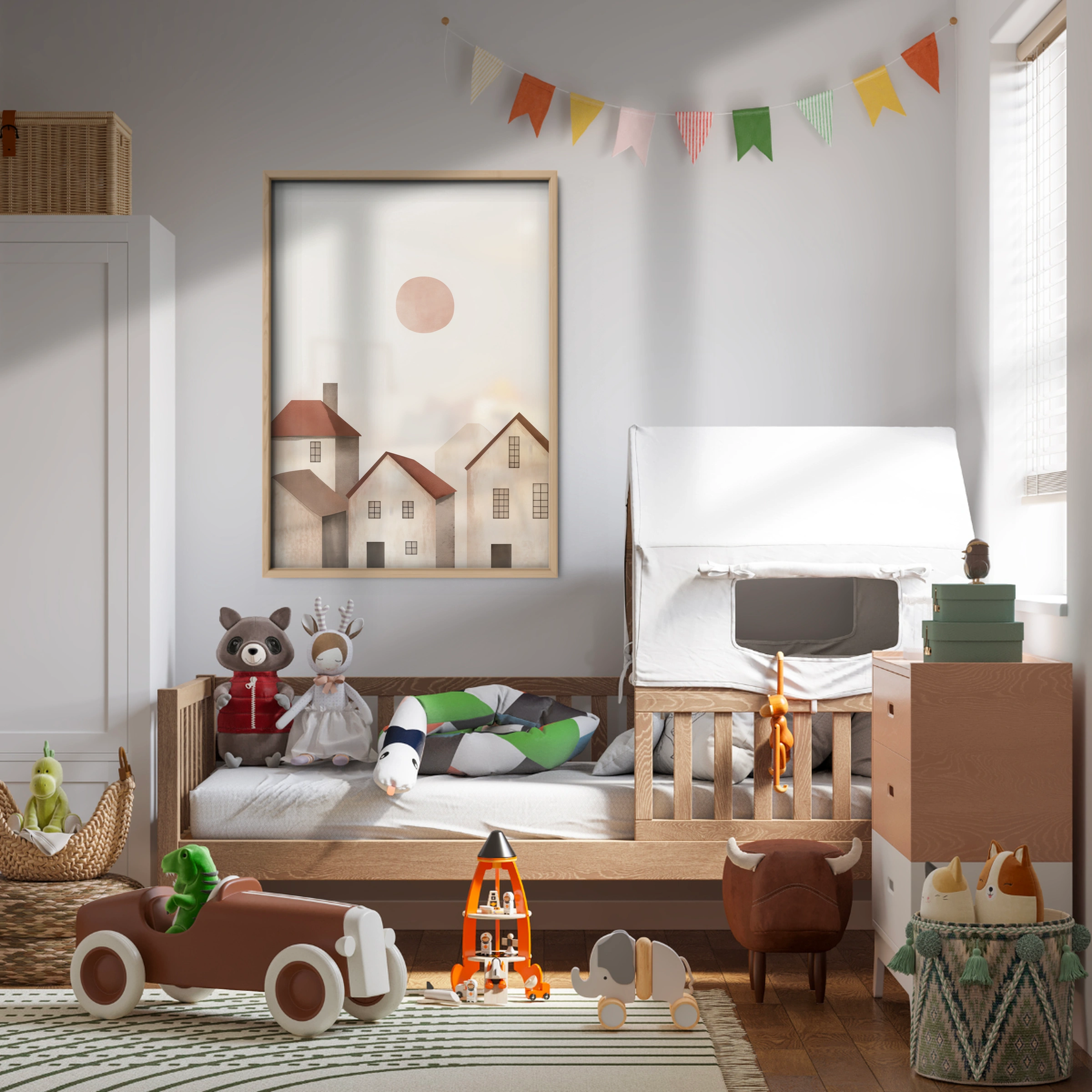 Little Houses Nursery Print