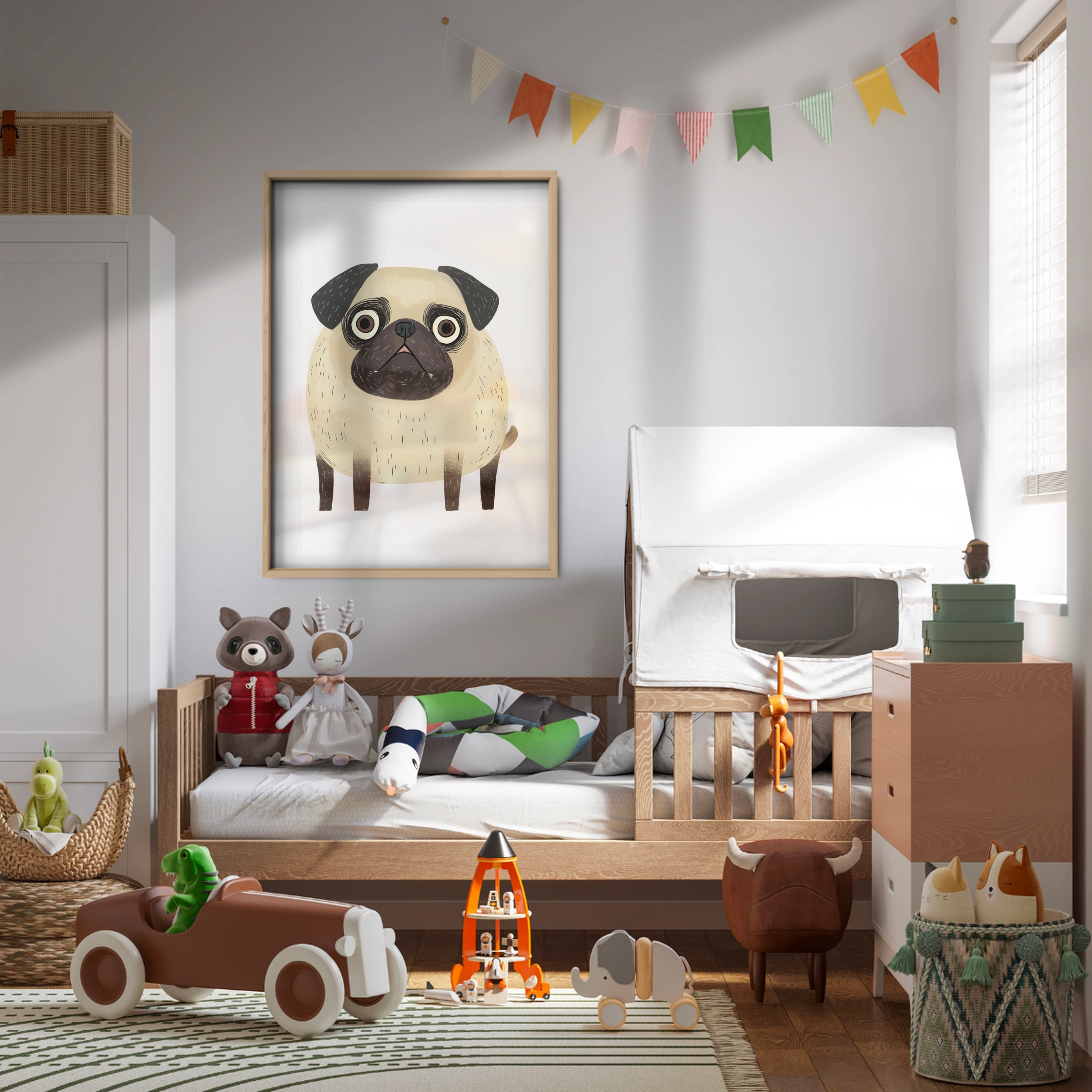 Little Pug Nursery Print