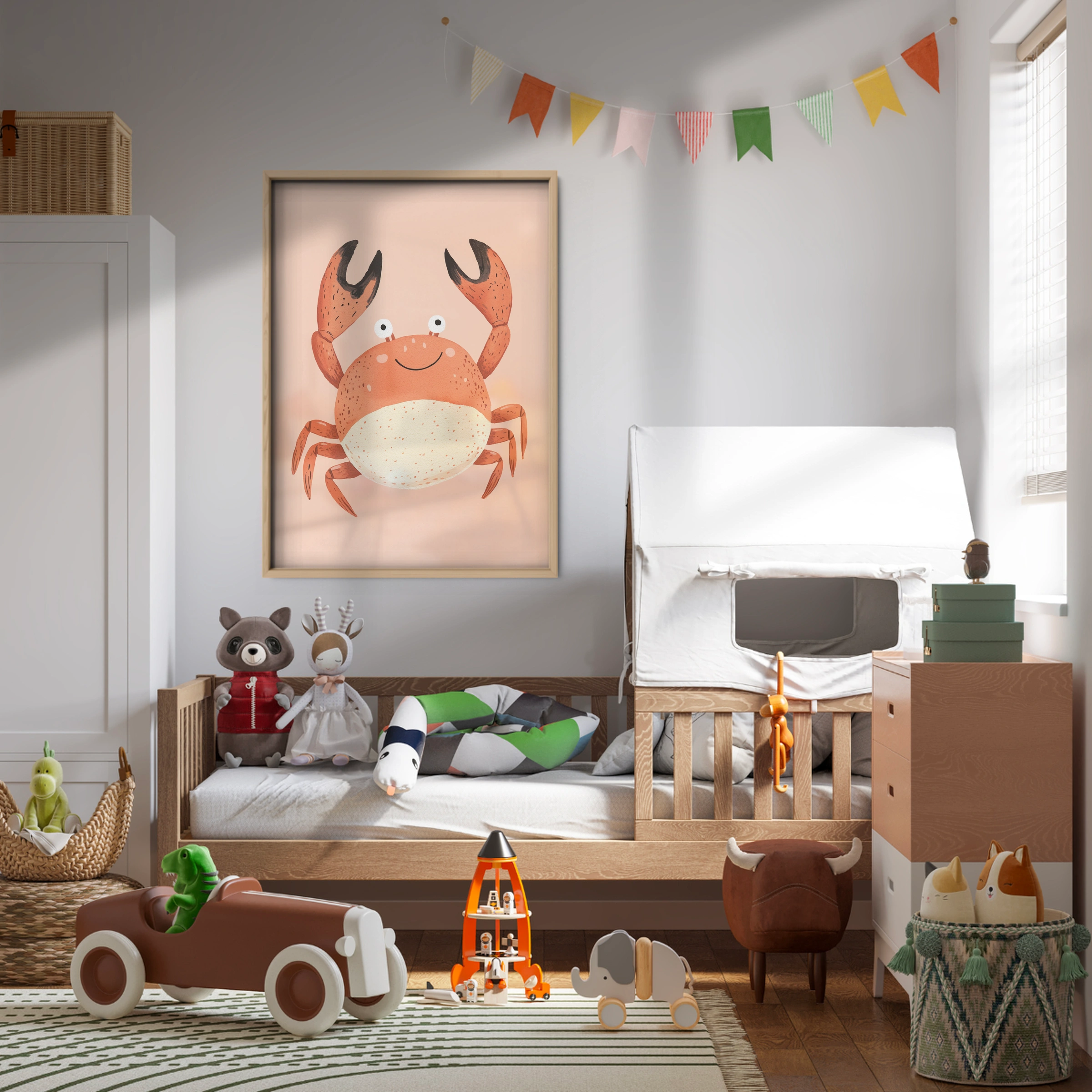 Little Red Crab Nursery Print