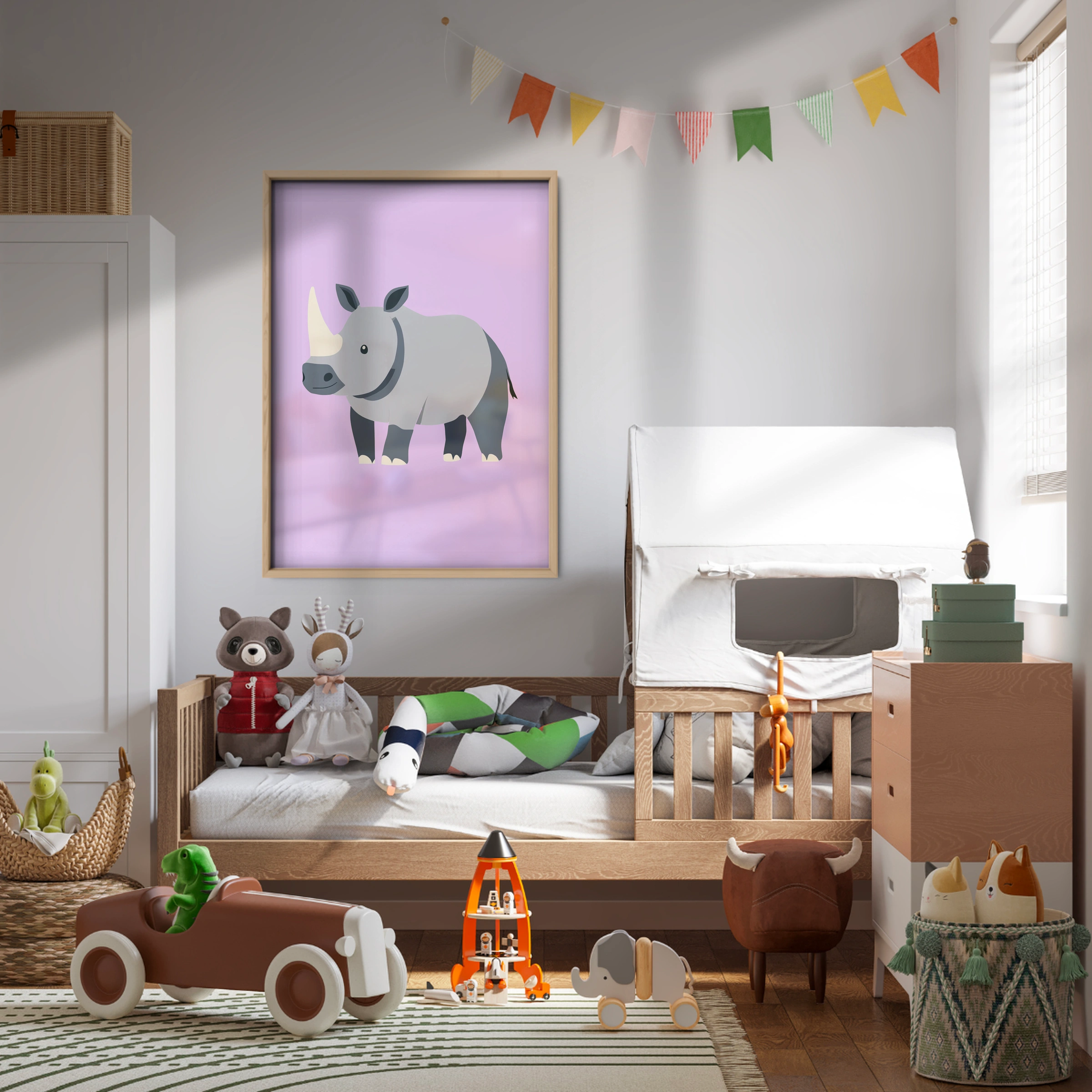 Little Rhino Nursery Print