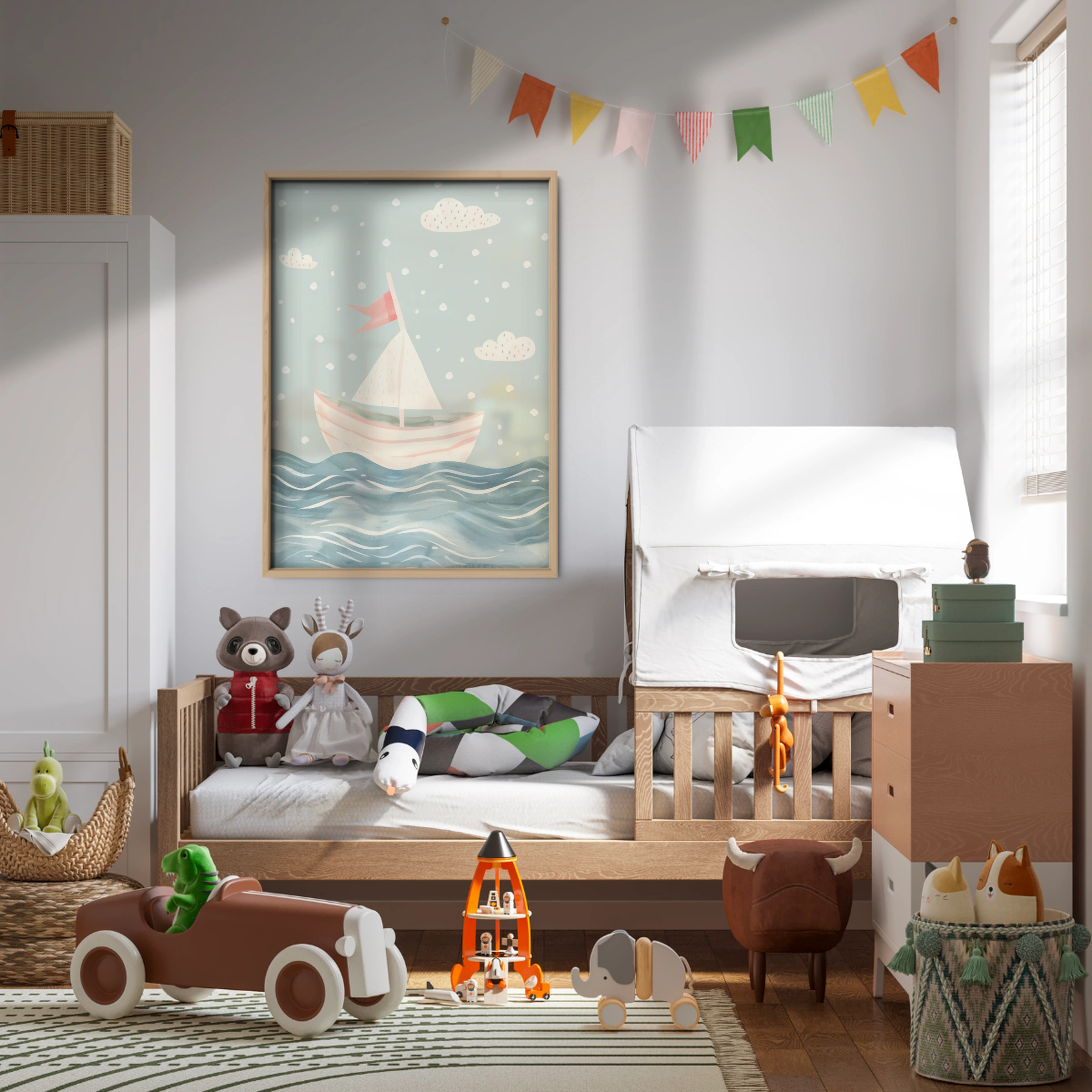 Little Sailboat Nursery Print