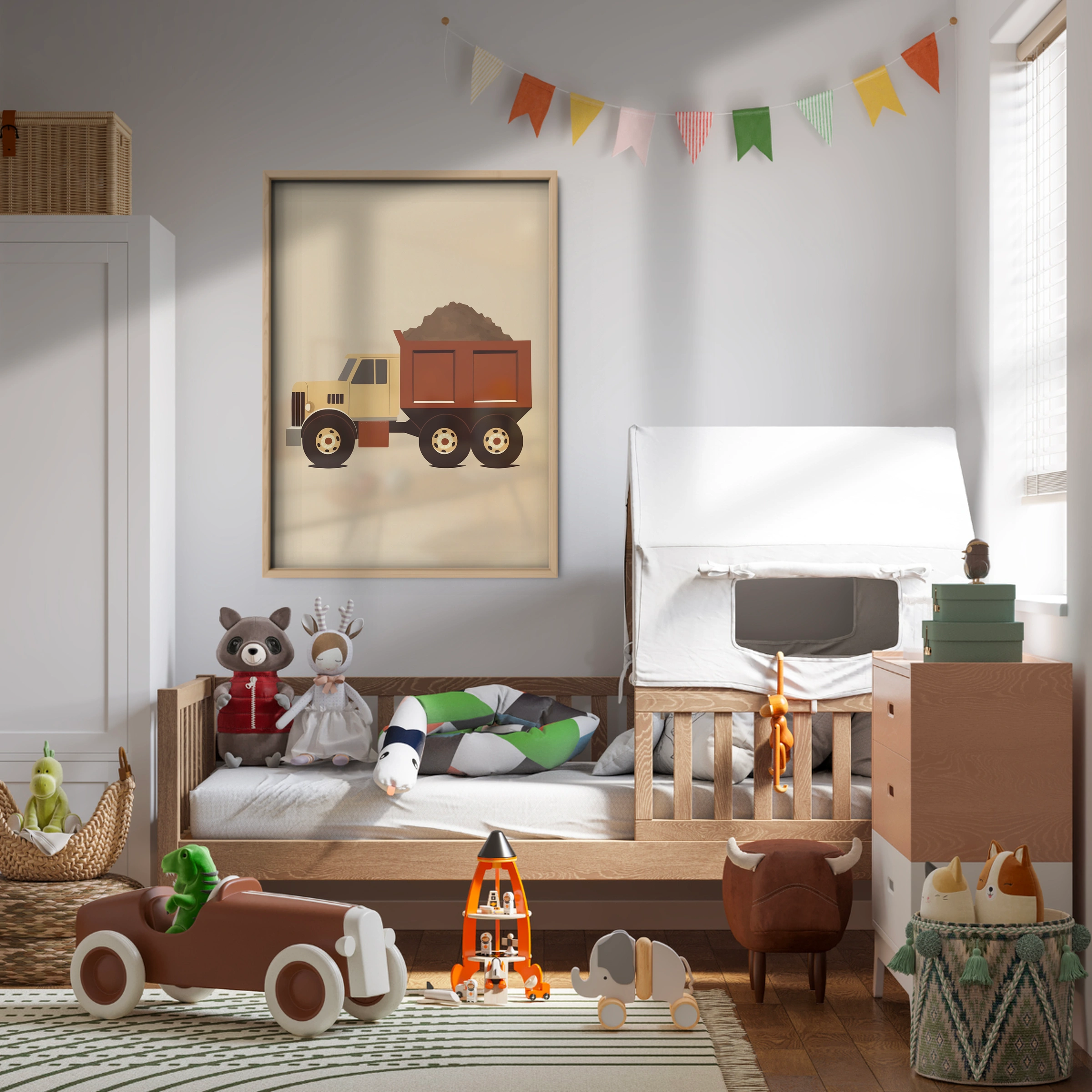 Loaded Dump Truck Nursery Print