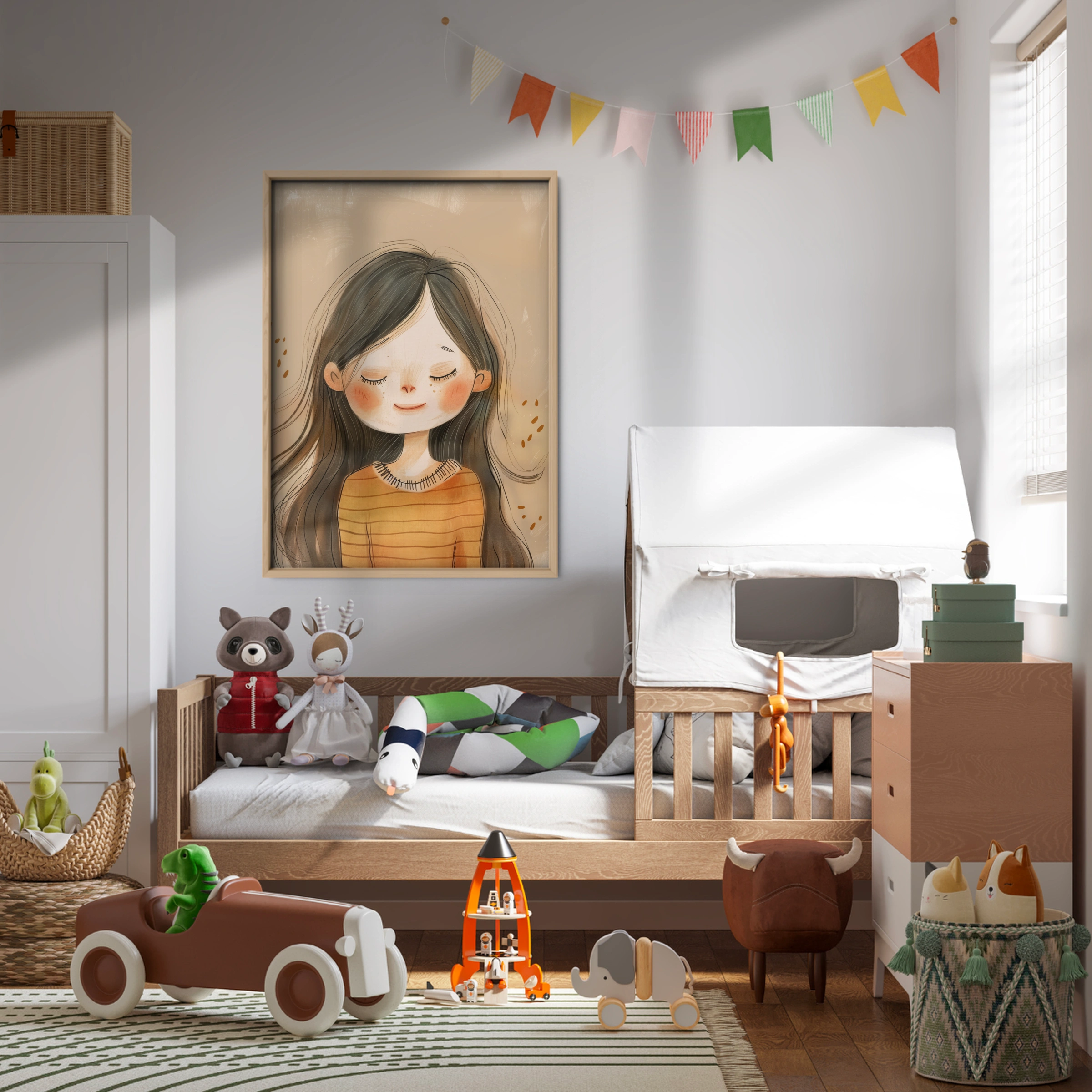 Long Hair Girl Nursery Print