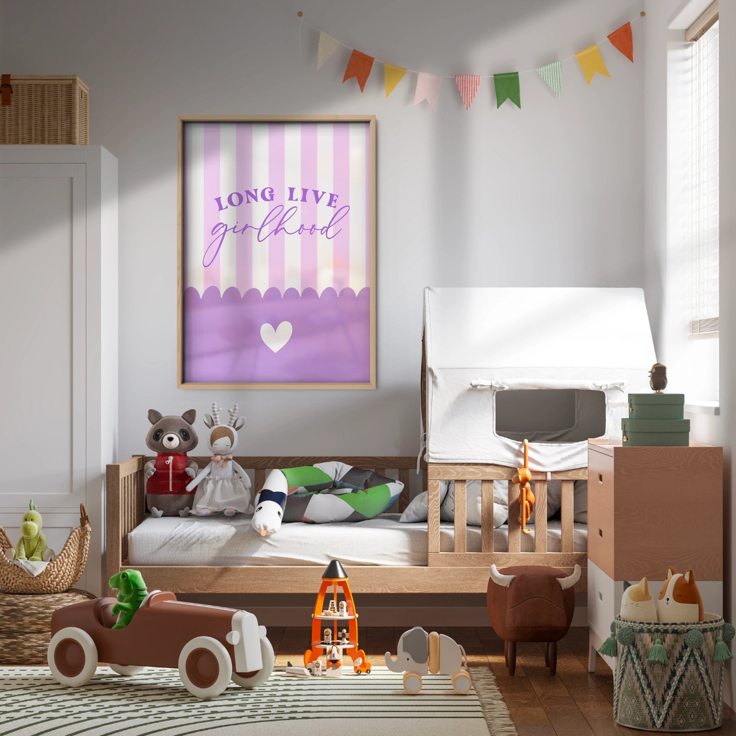 Long Live Girlhood Purple Nursery Print