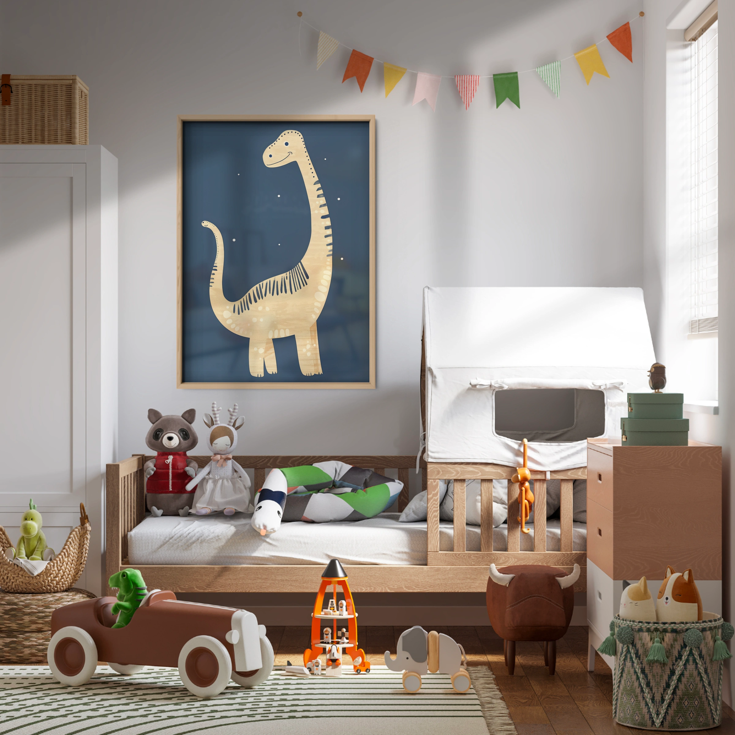 Long-Neck Dinosaur Nursery Print