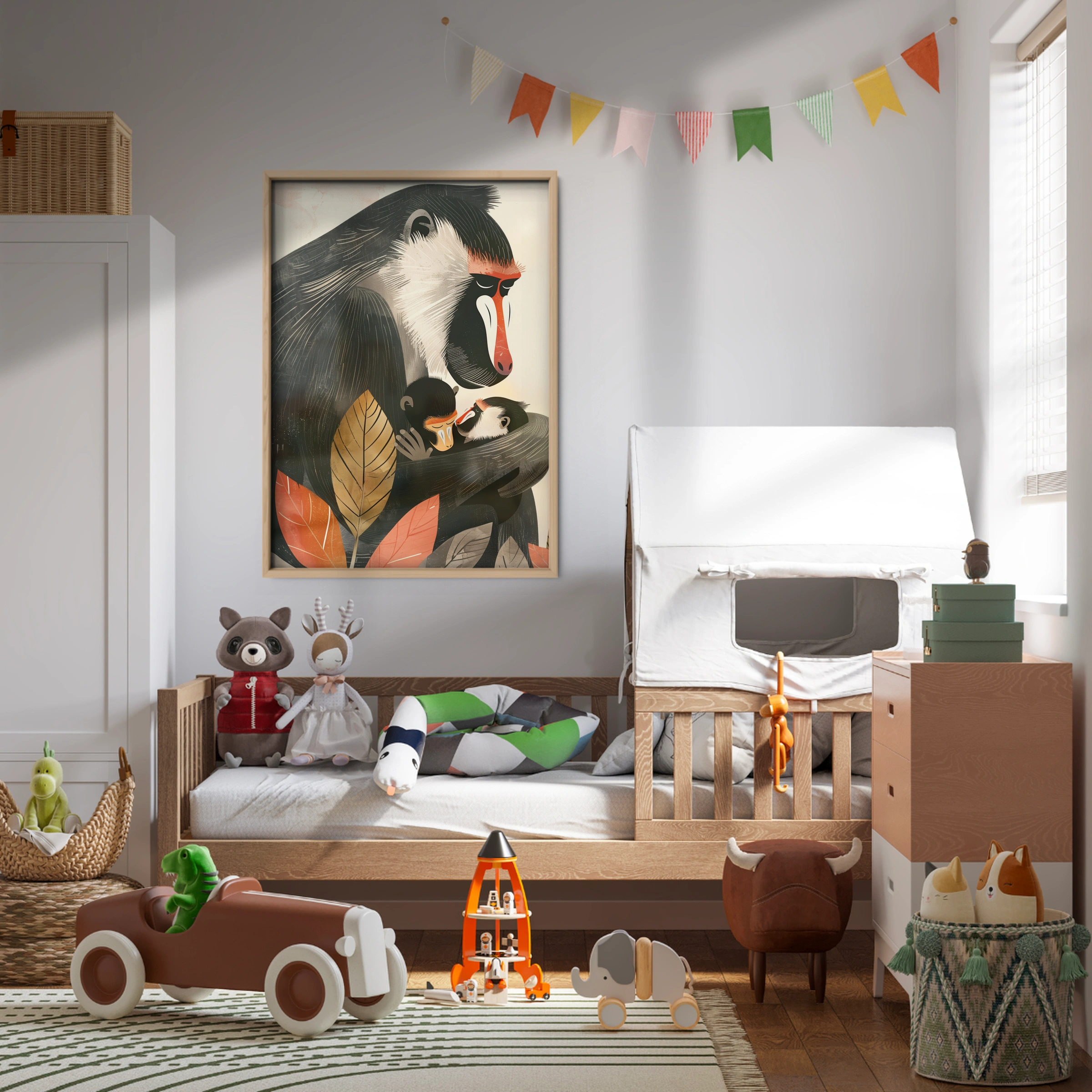 Mandrill Family Nursery Print