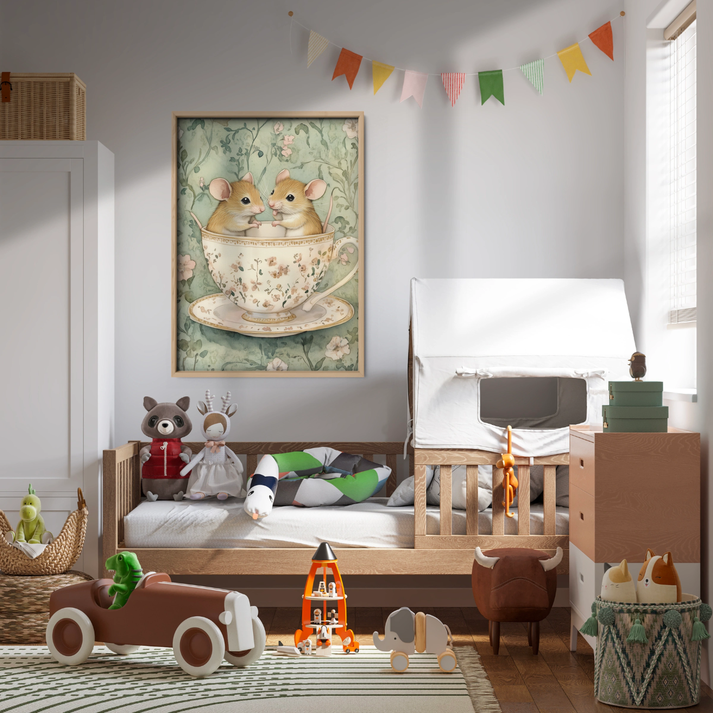 Mice in a Teacup Nursery Print
