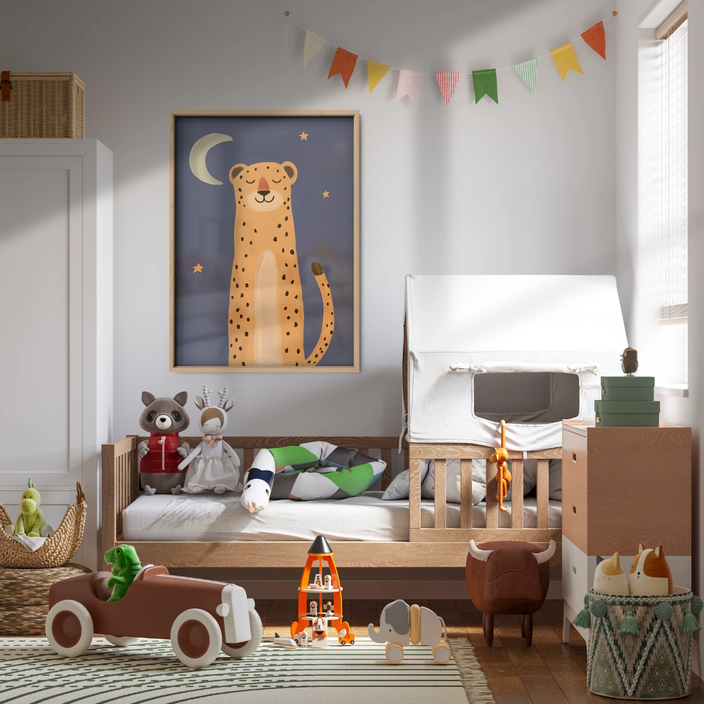 Midnight Leopard Nursery Print