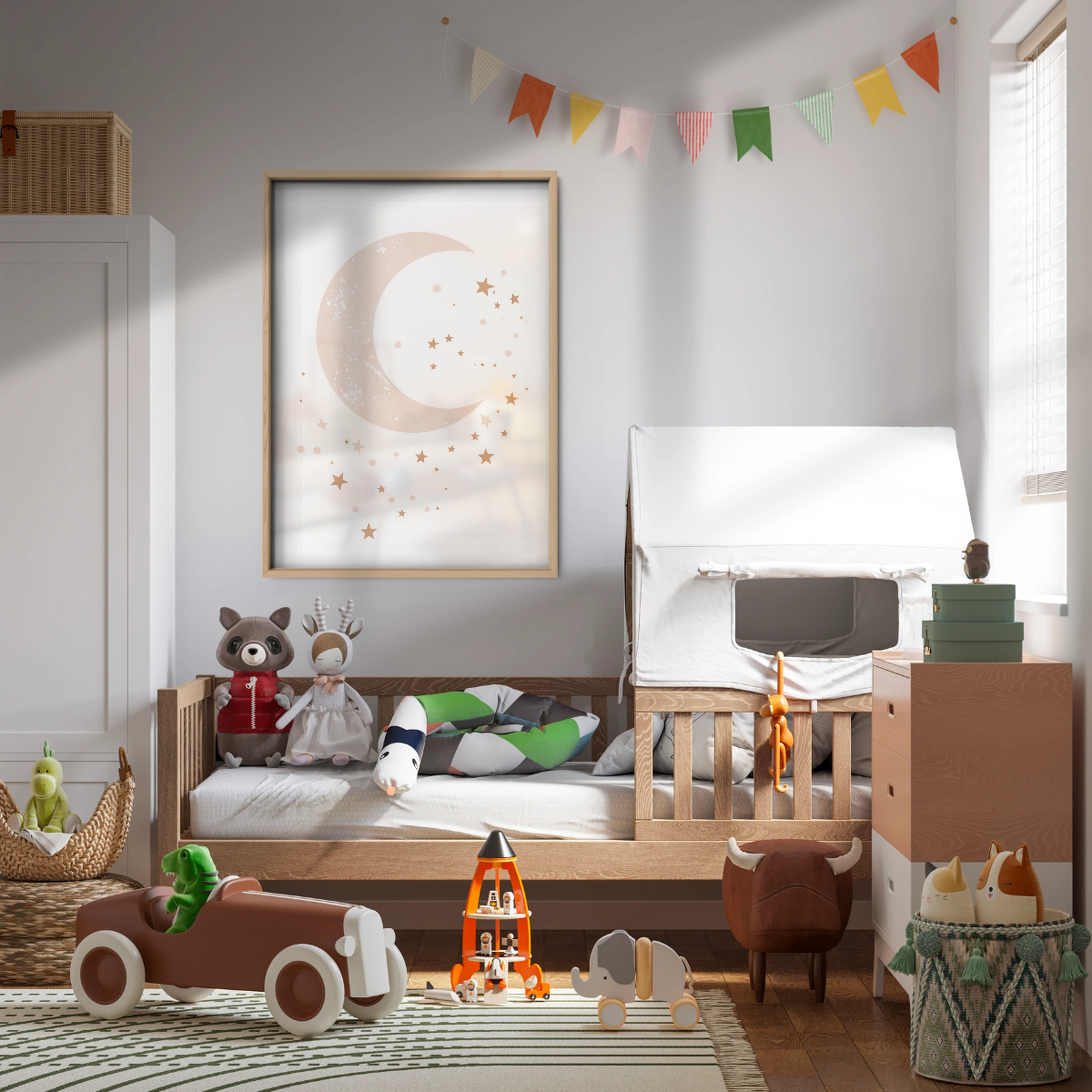 Moon and Stars Two Nursery Print