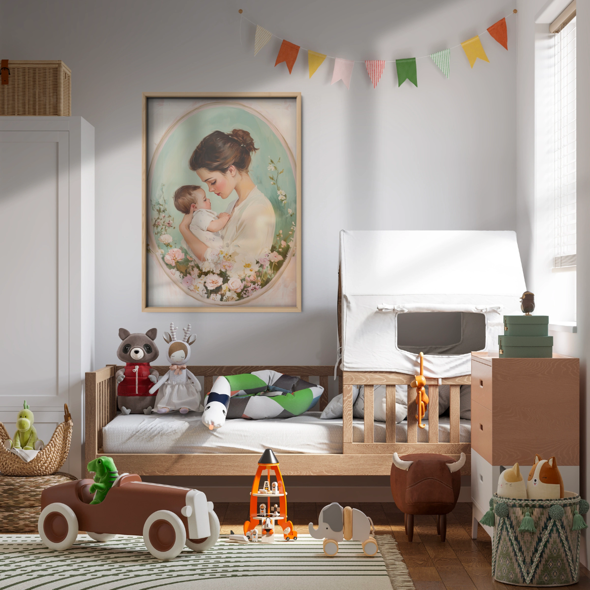 Mother and Baby Cameo Nursery Print