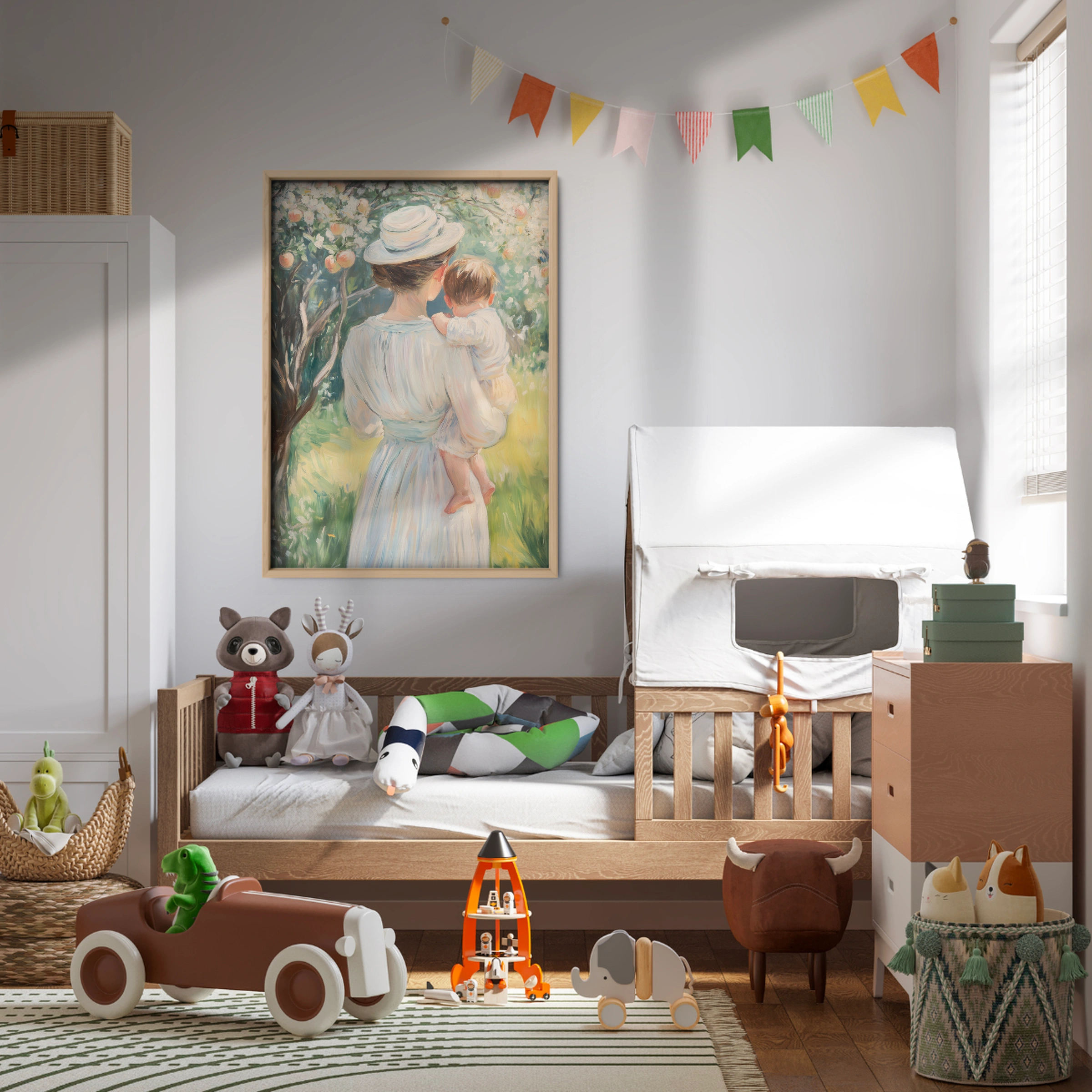 Mother and Baby in the Garden Nursery Print