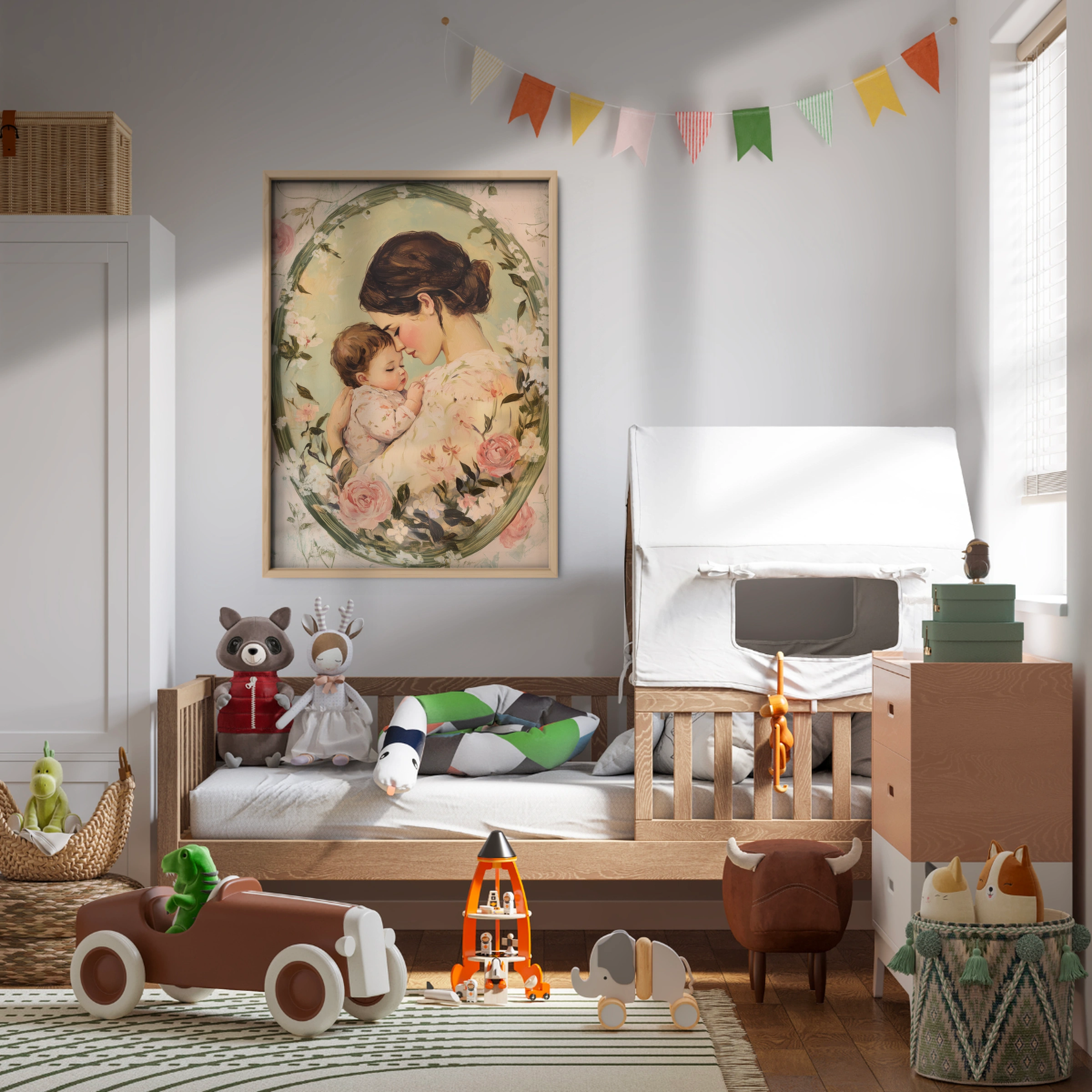 Mother and Child Cameo Nursery Print
