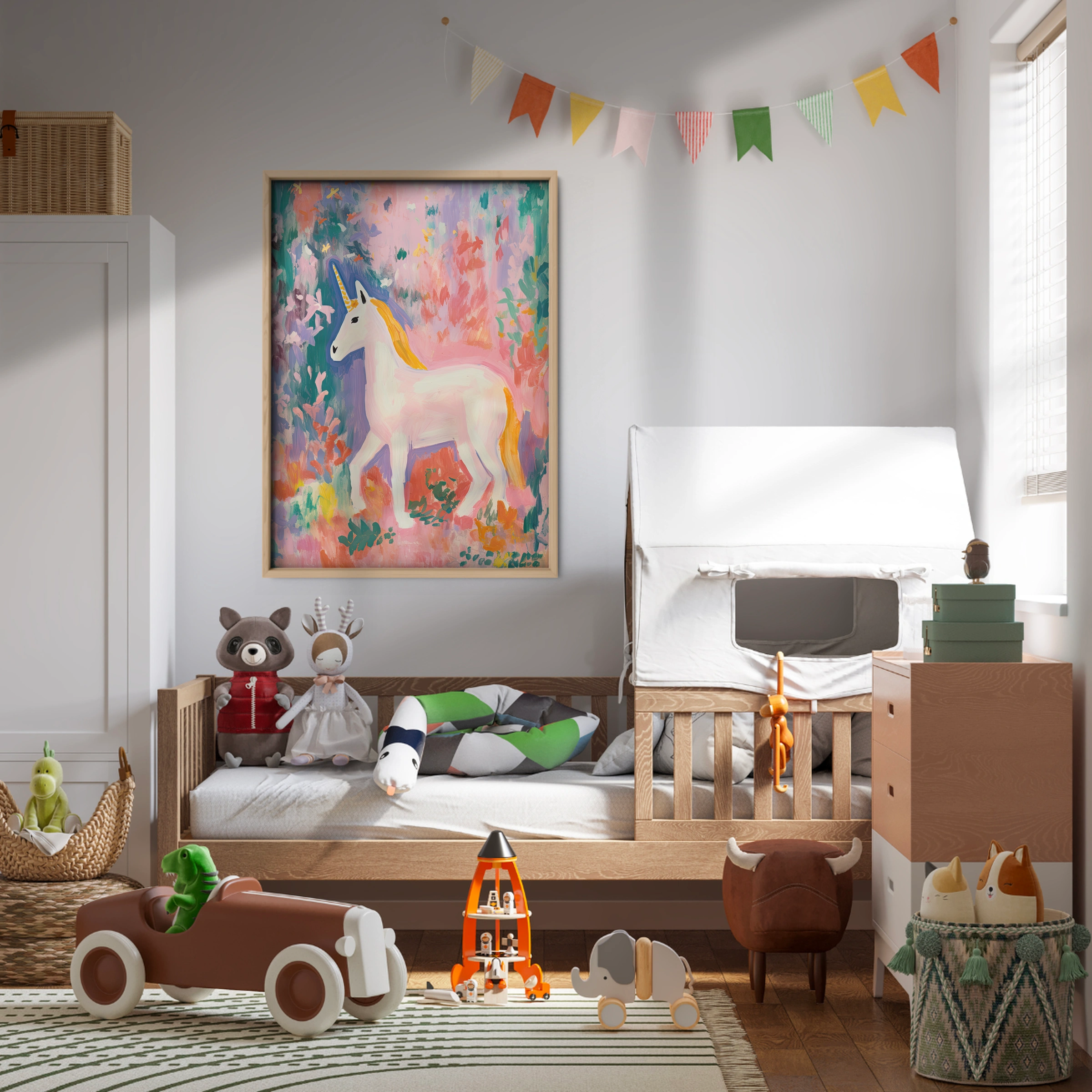 Painted Unicorn Nursery Print
