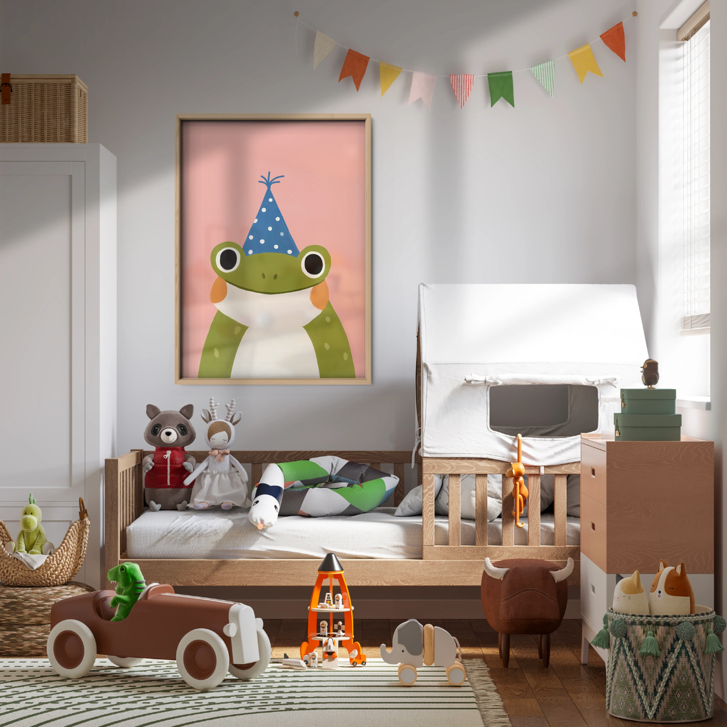 Party Frog Green Nursery Print