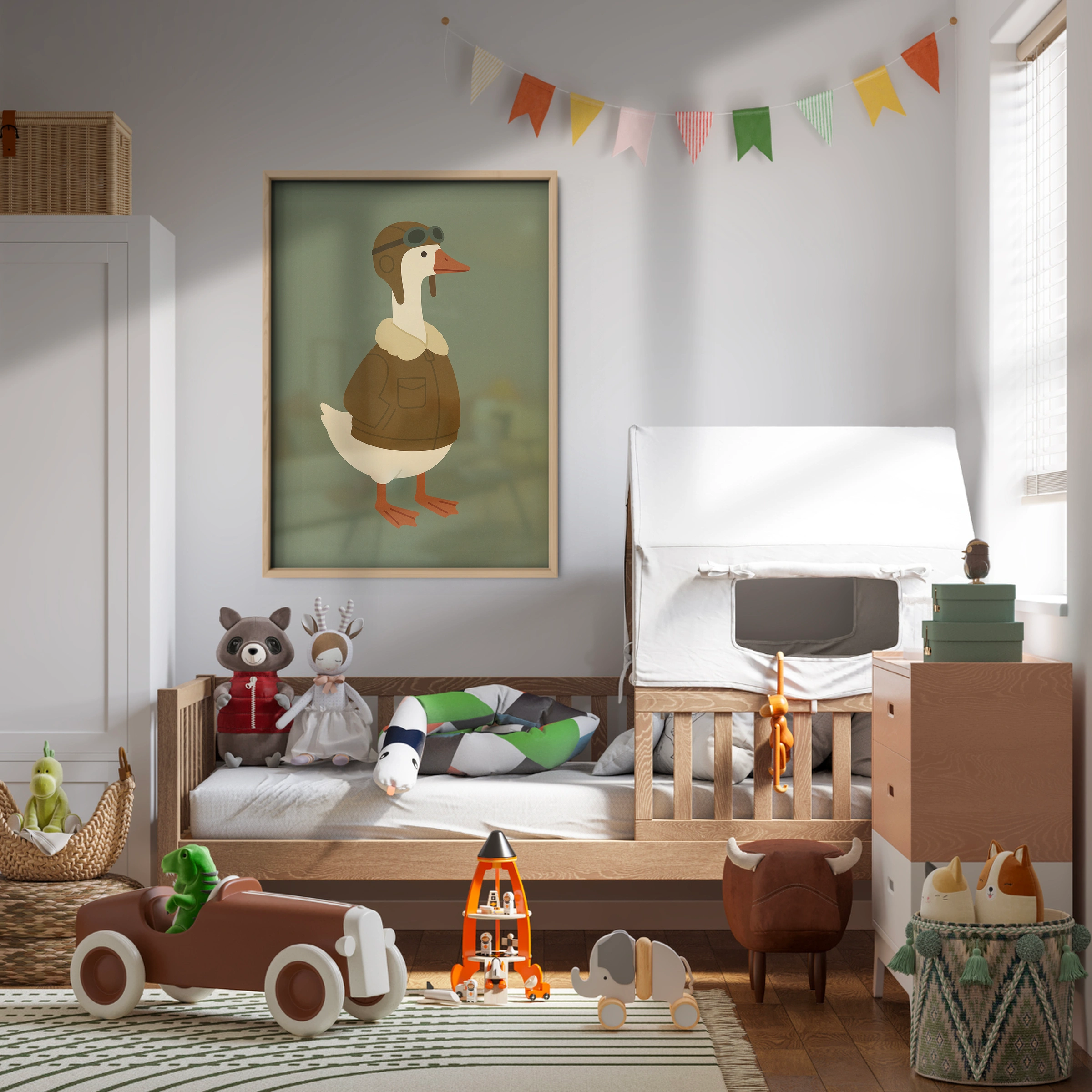 Pilot Goose Three Nursery Print