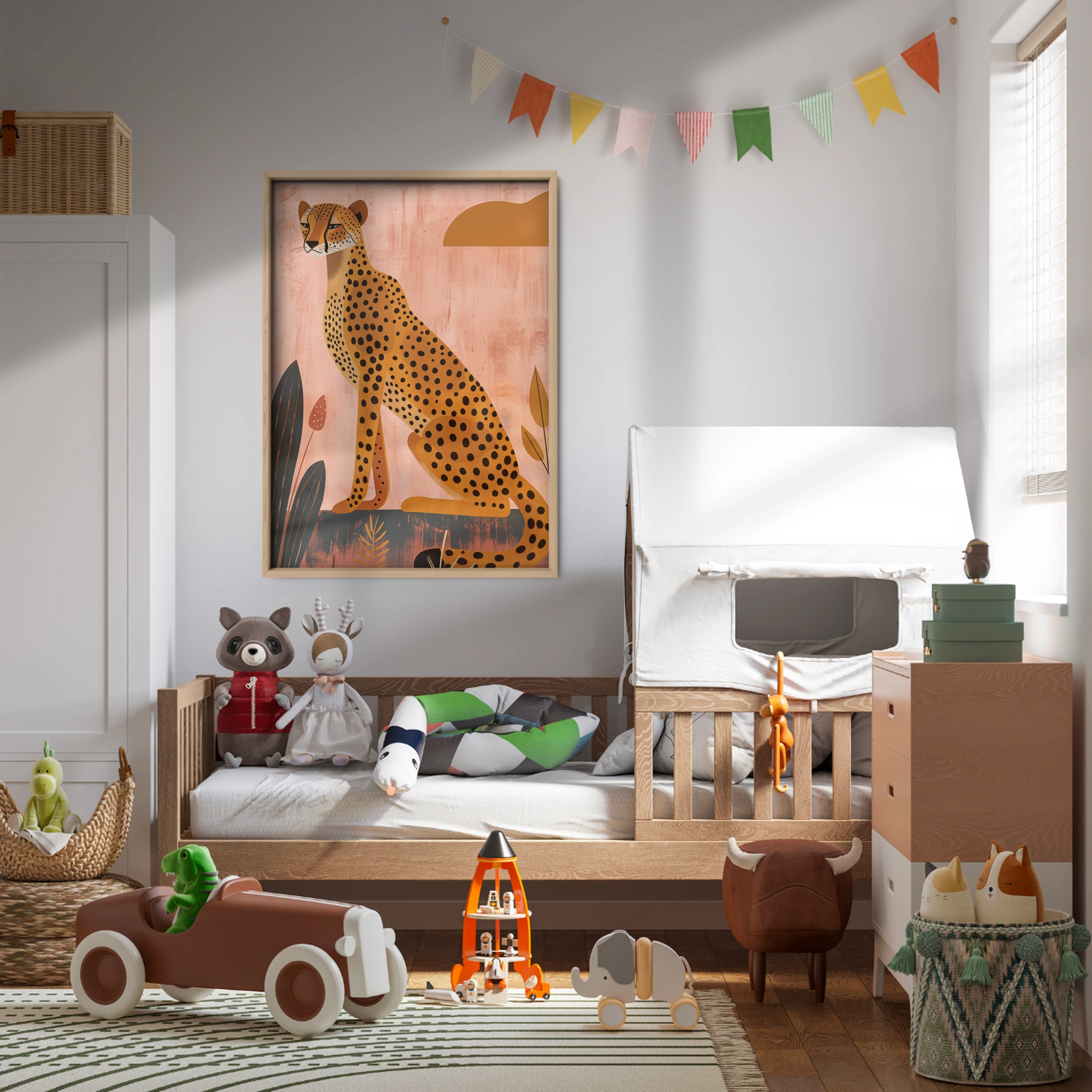 Pink Cheetah Nursery Print