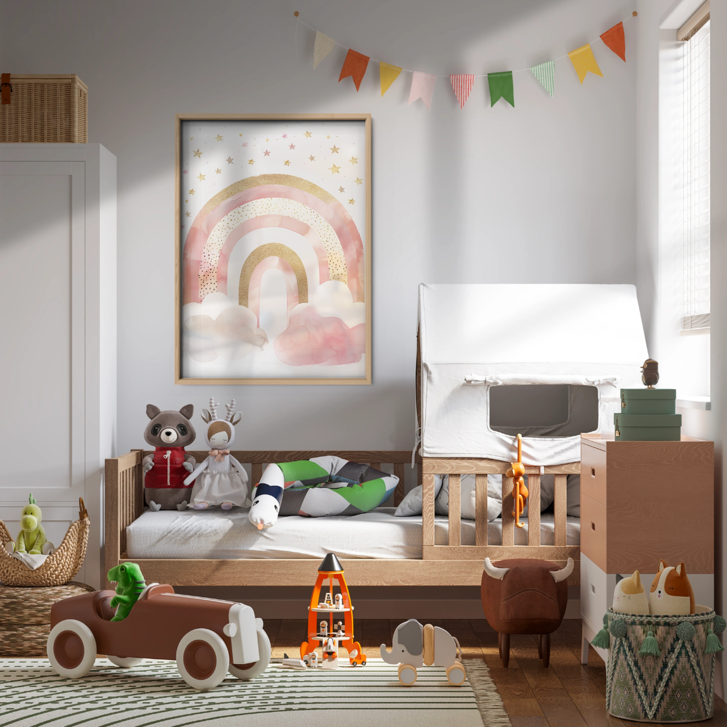 Pink Rainbow Nursery Print