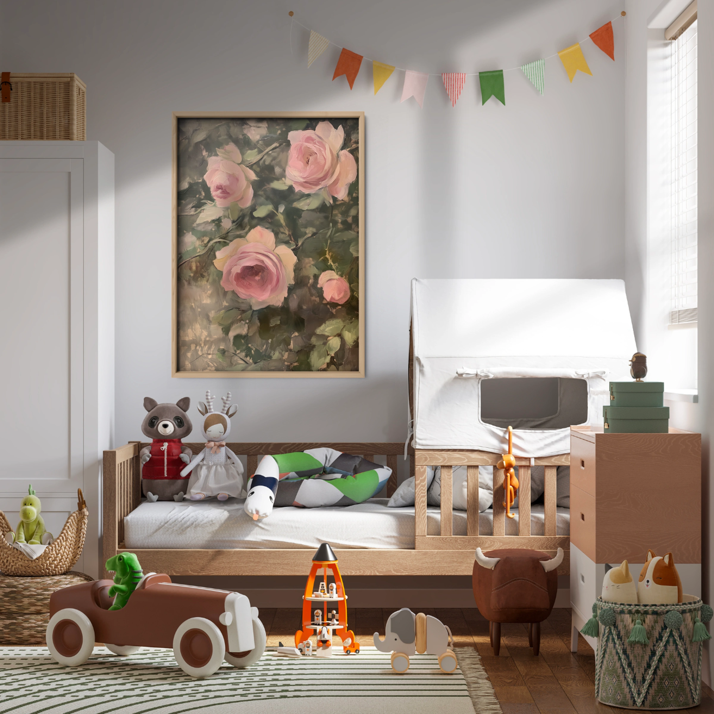 Pink Roses Nursery Print