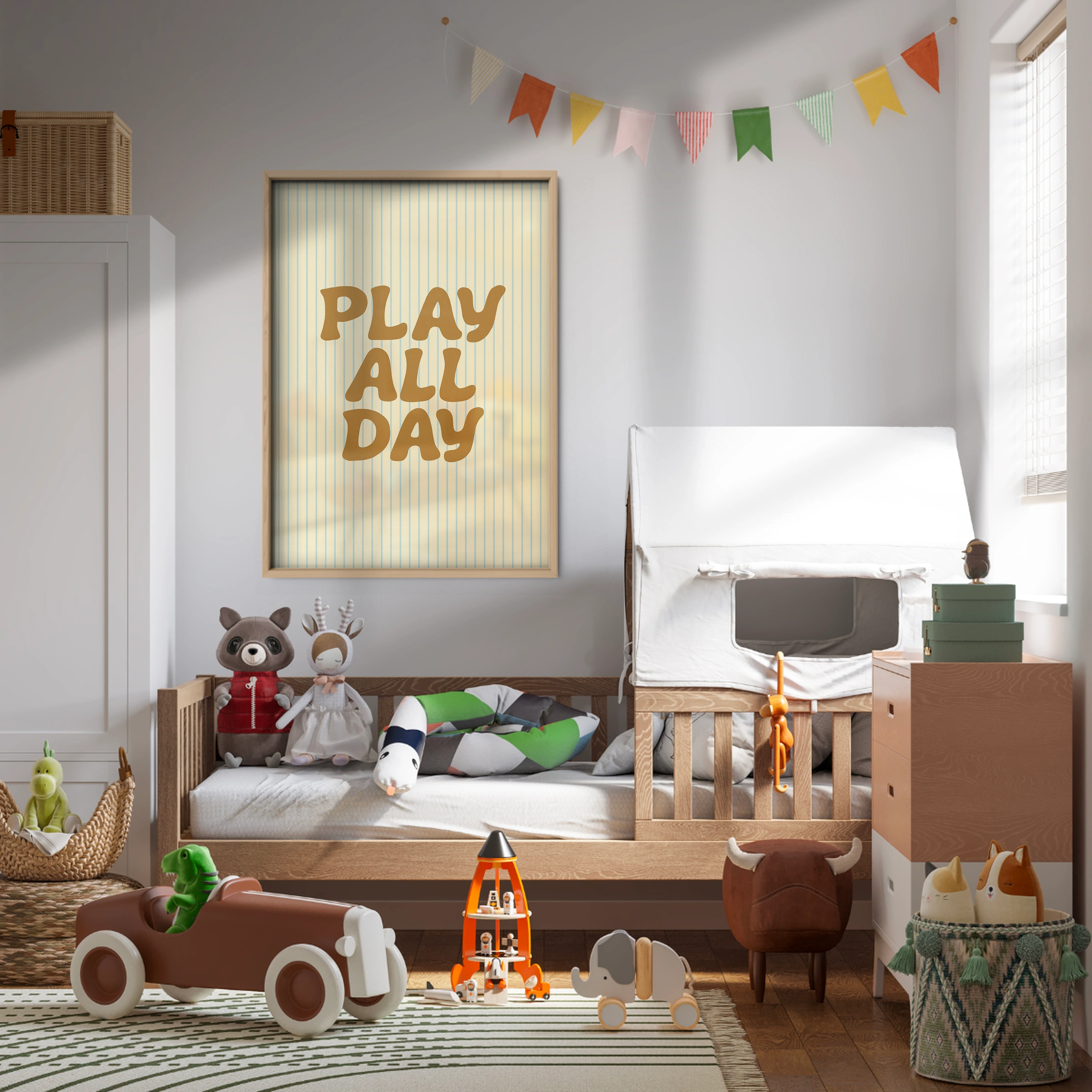 Play All Day Two Nursery Print - kids room wall art print