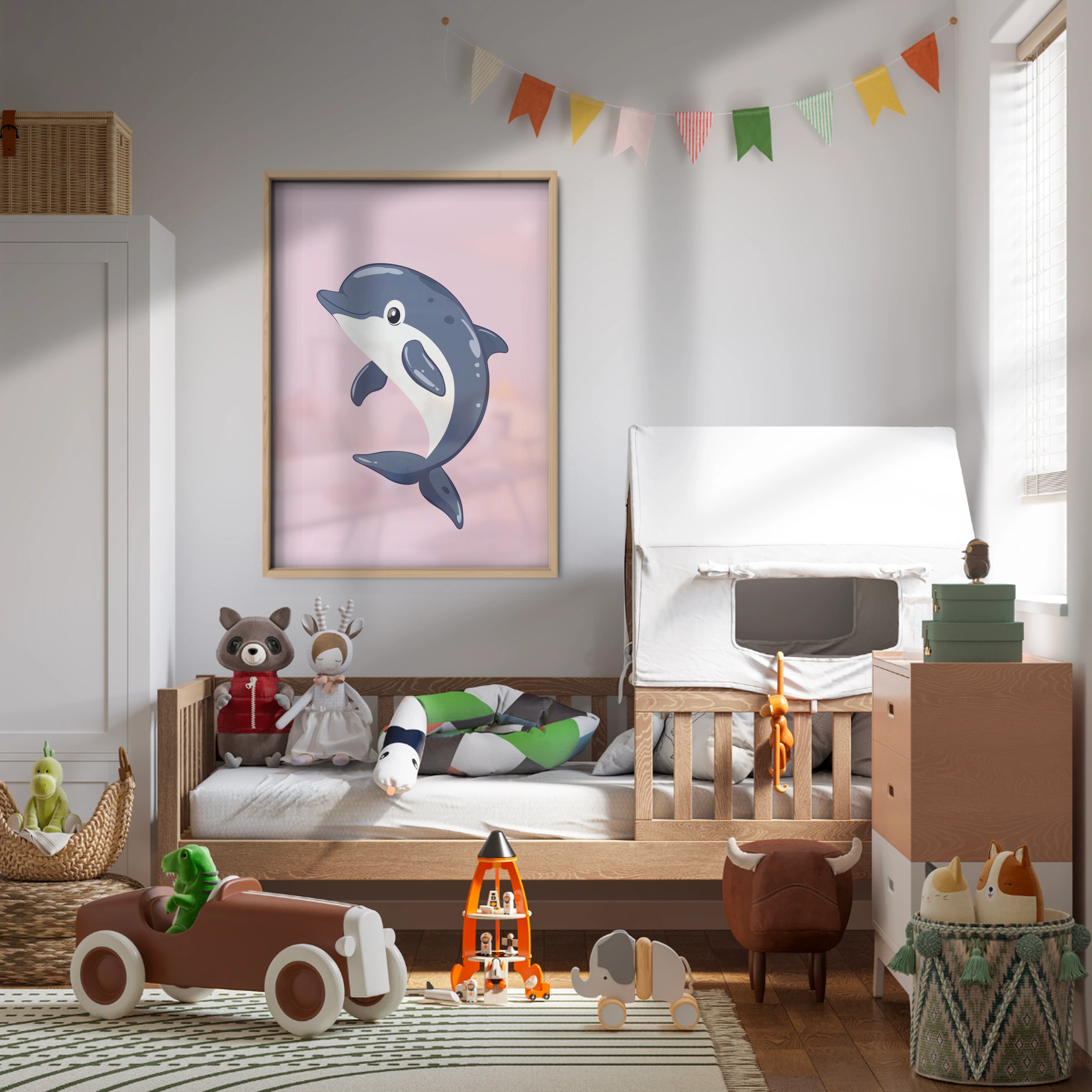 Playful Dolphin Nursery Print