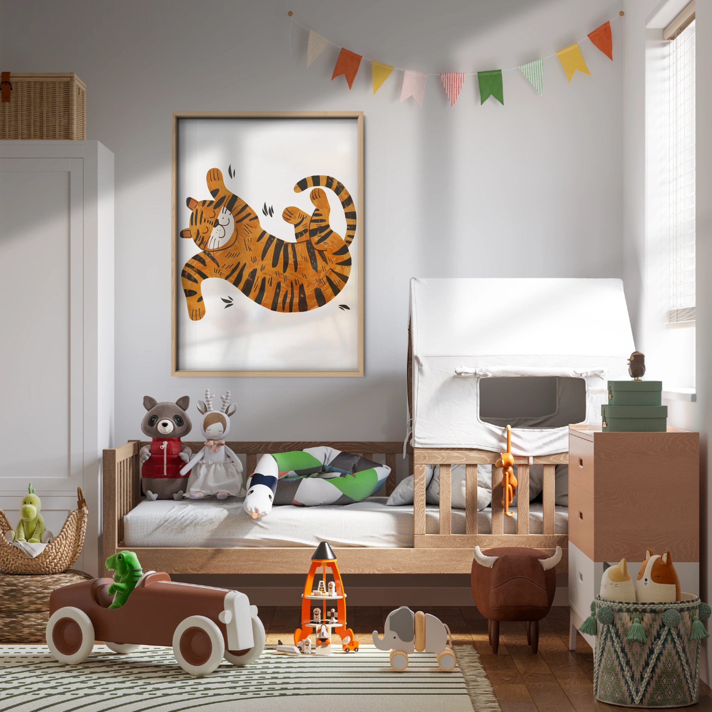 Playful Tiger Nursery Print