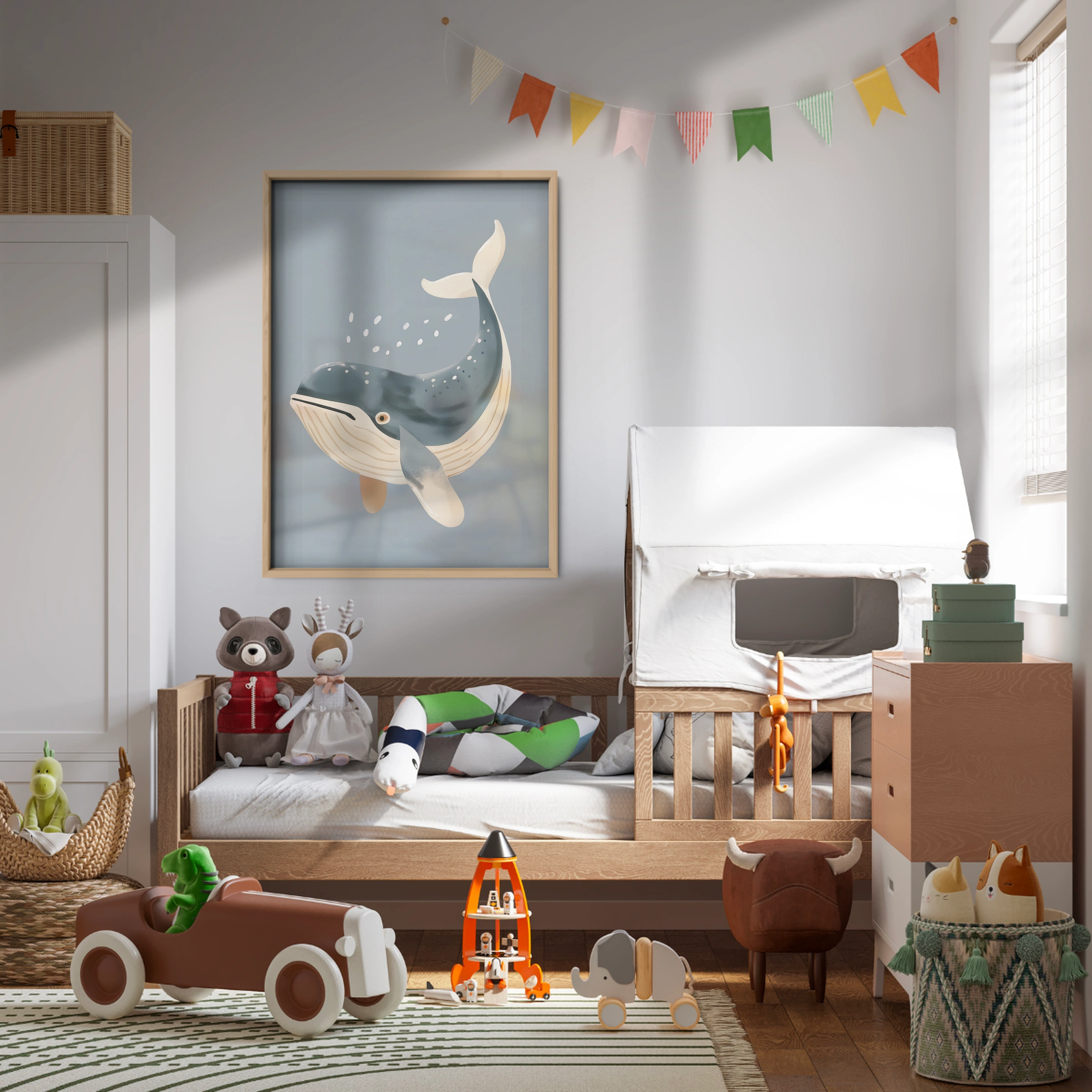 Playful Whale Nursery Print