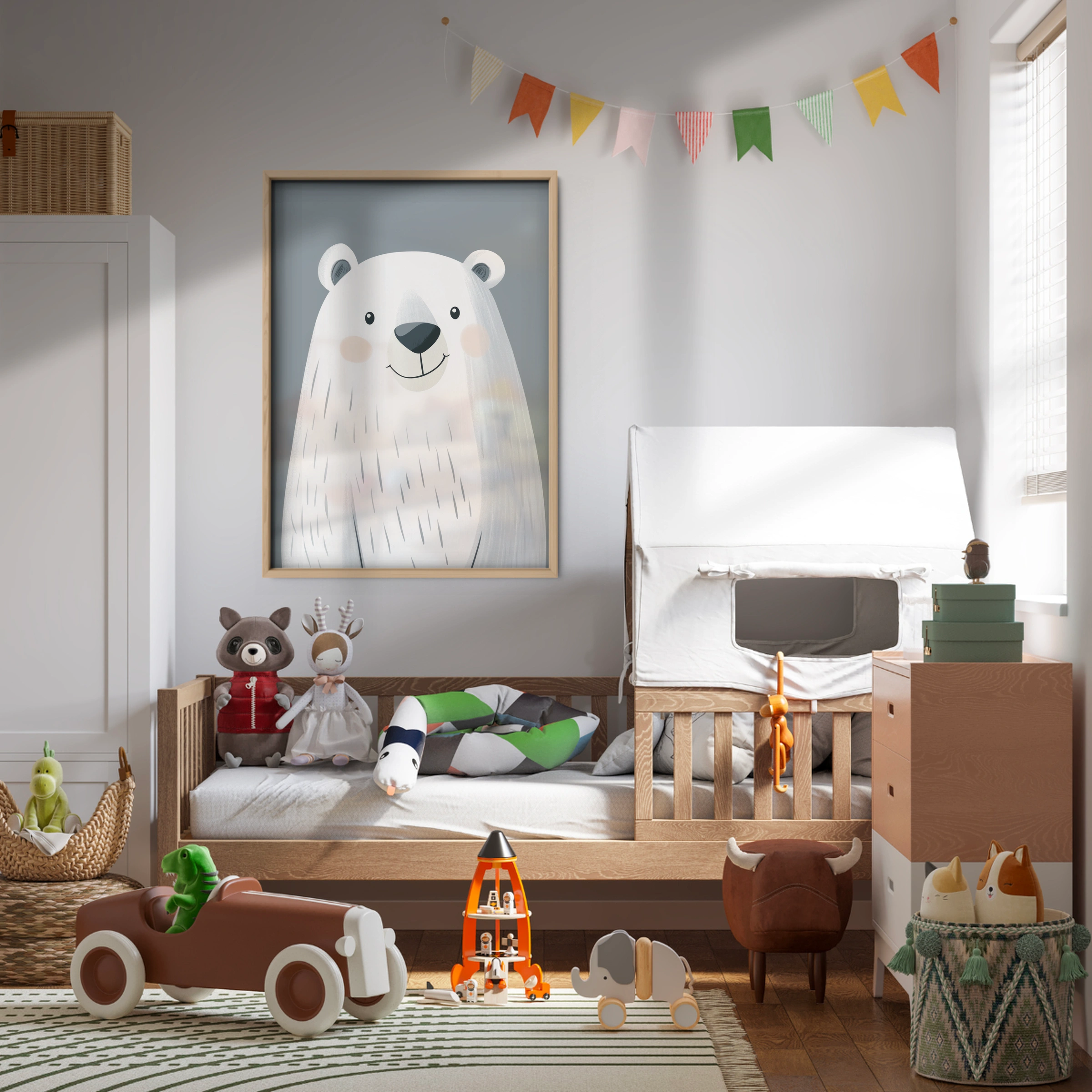 Polar Bear Face Christmas Print