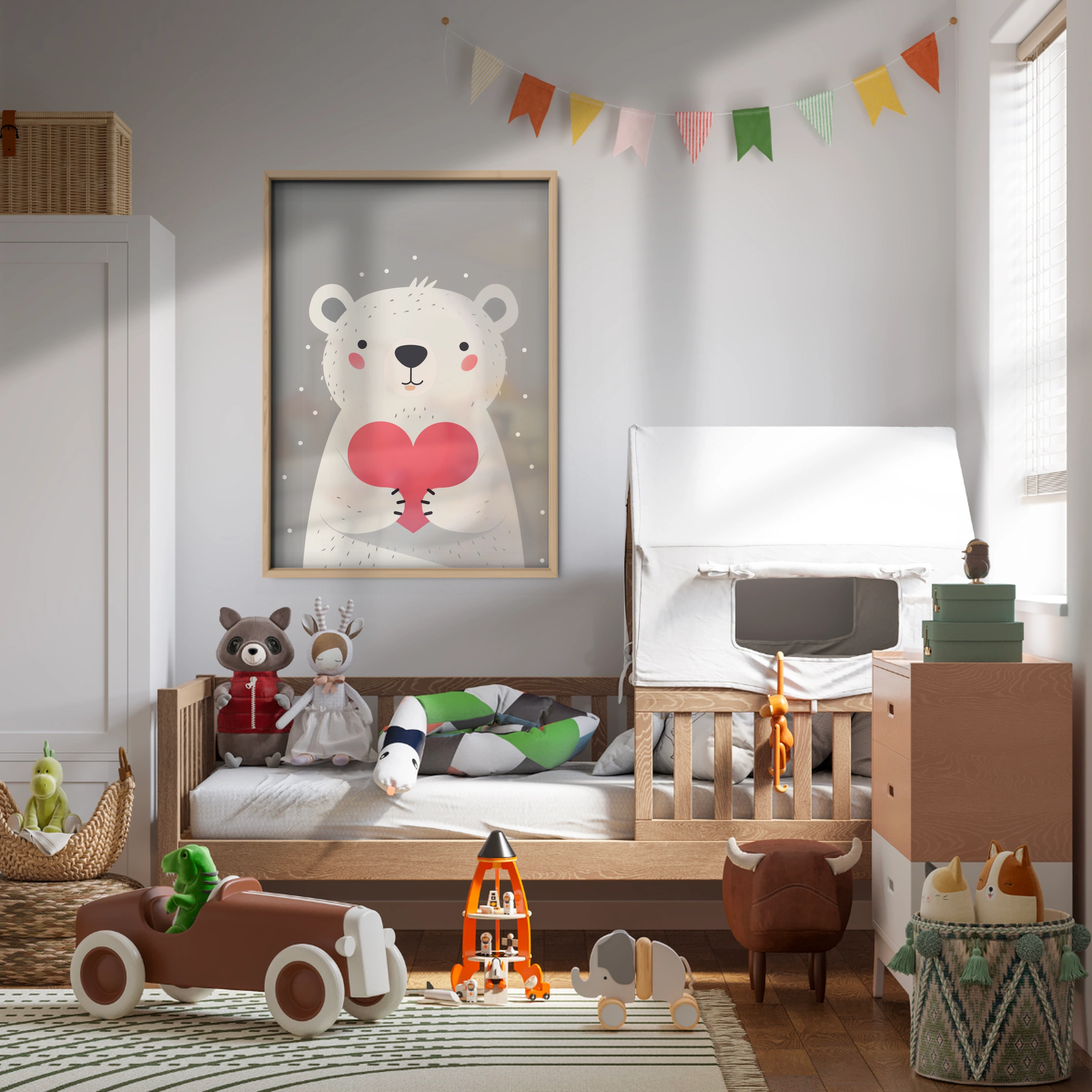 Polar Bear with a Heart Nursery Print