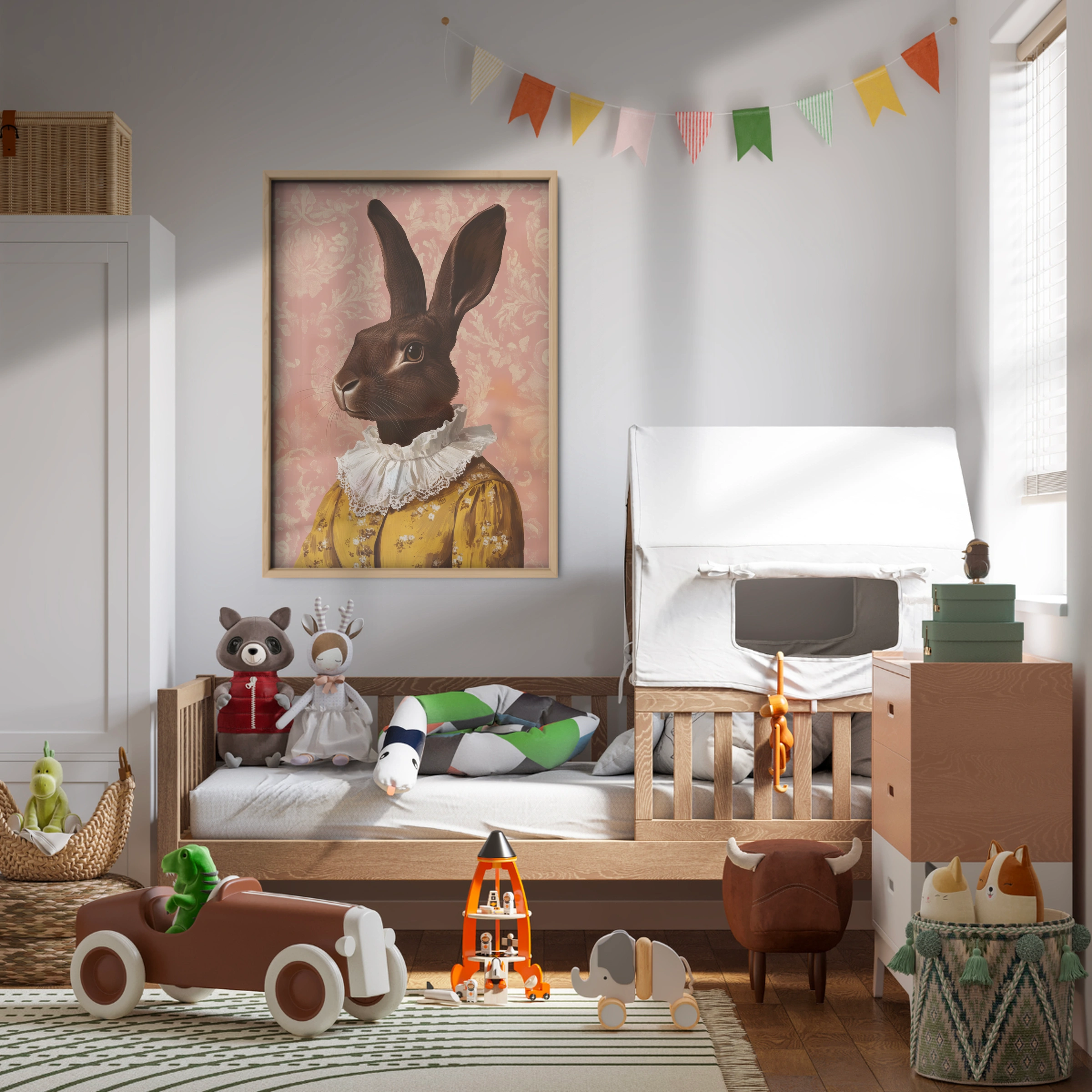 Rabbit in a Dress Nursery Print