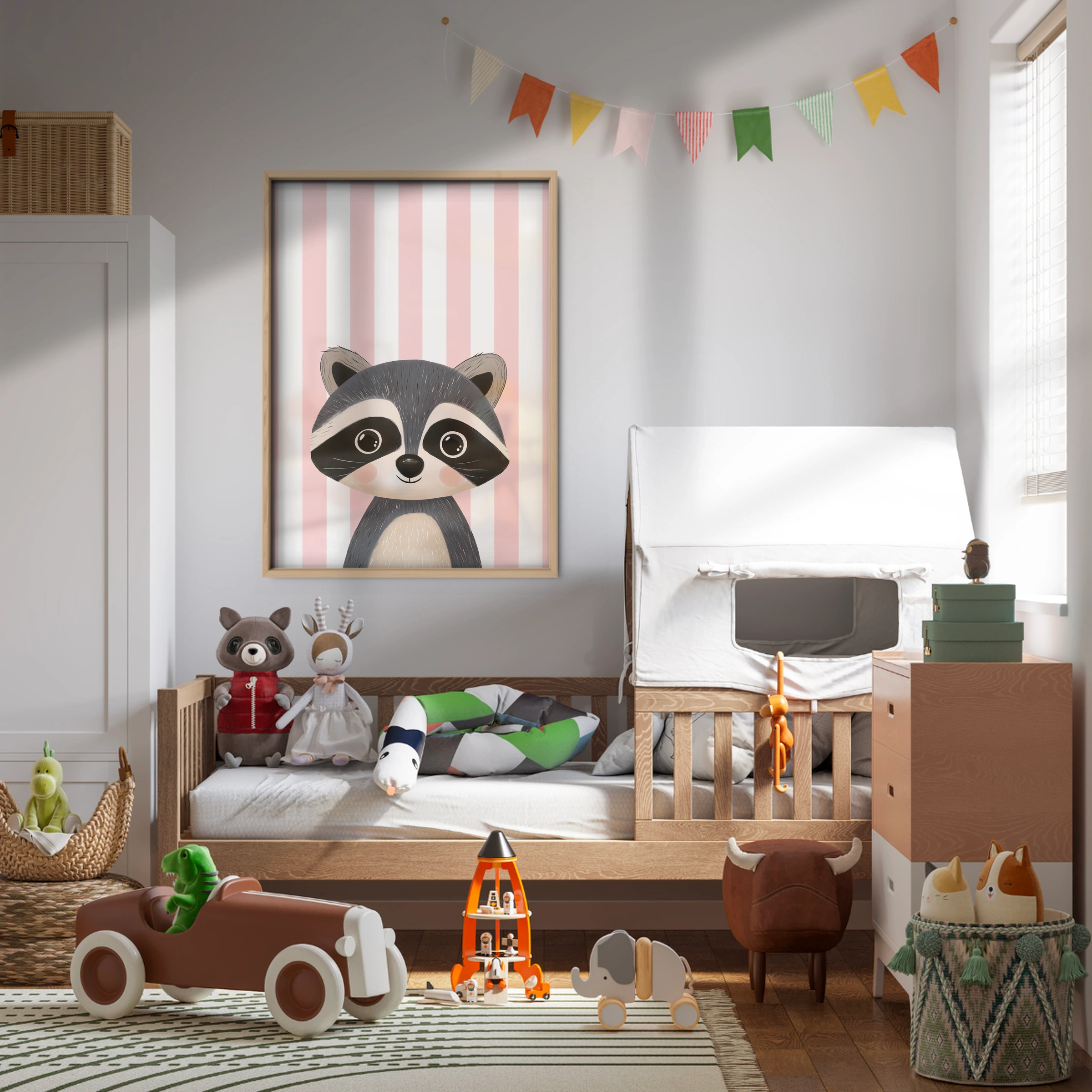 Raccoon Portrait Nursery Print