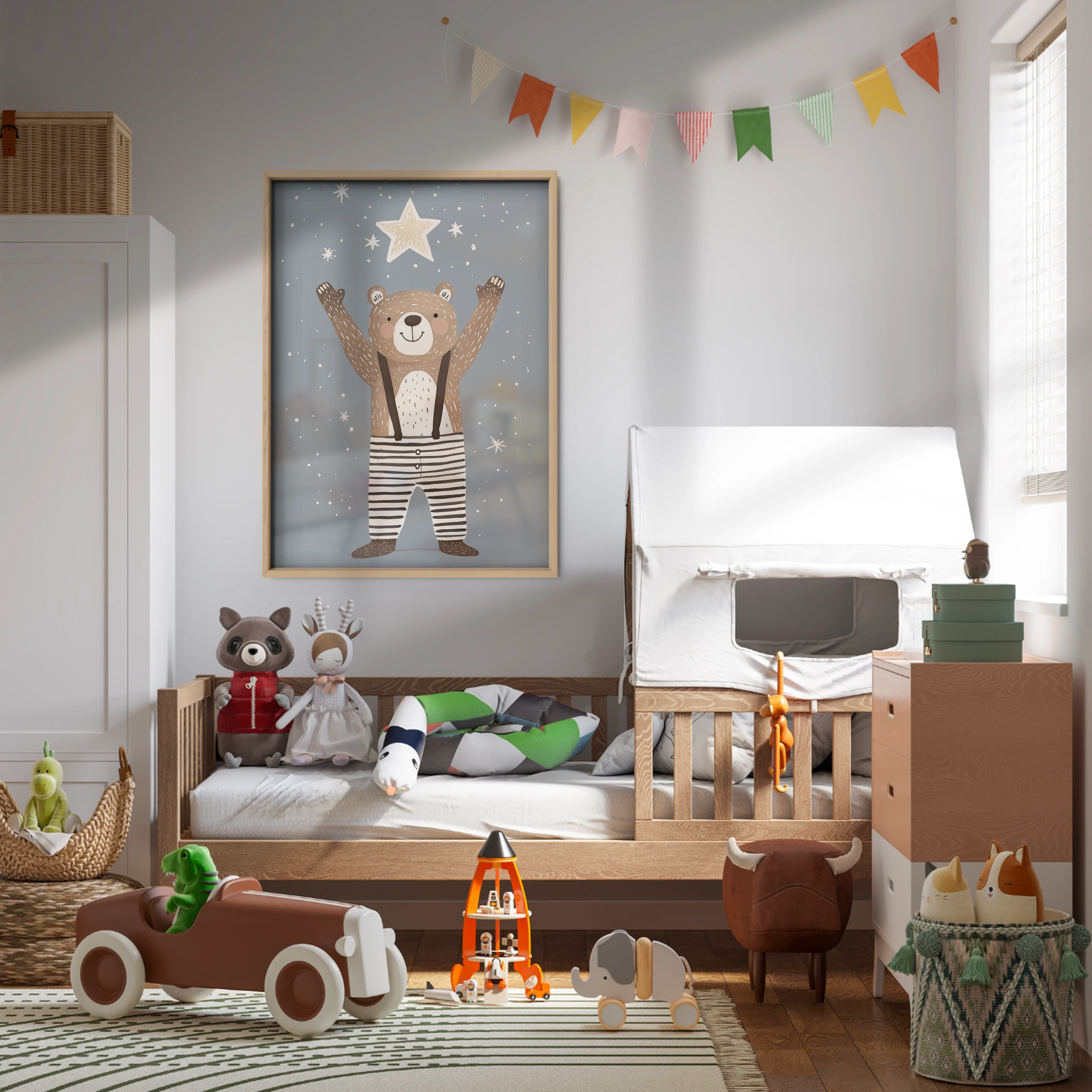 Reach for the Stars Bear Nursery Print