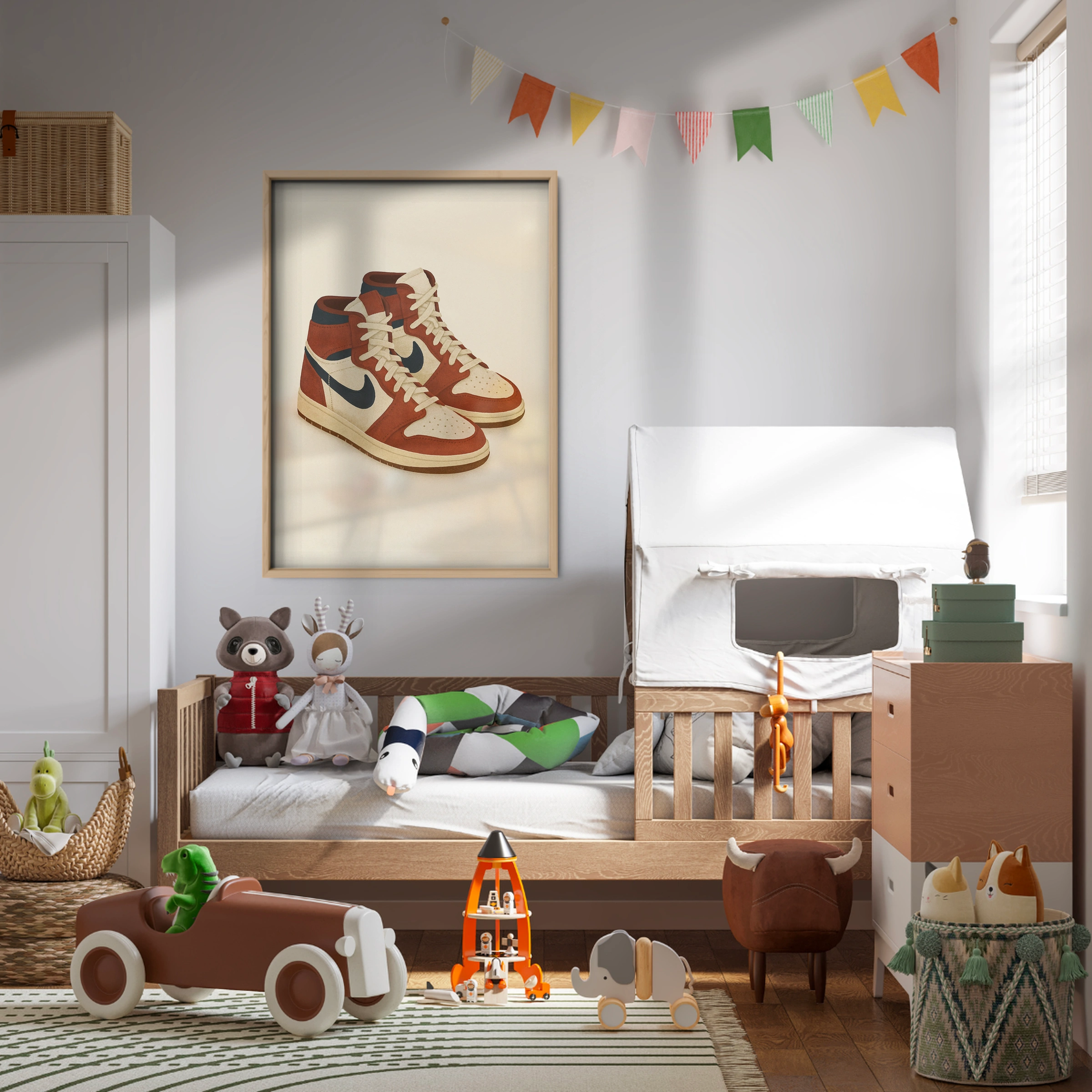 Retro High Tops Nursery Print - kids room wall art print