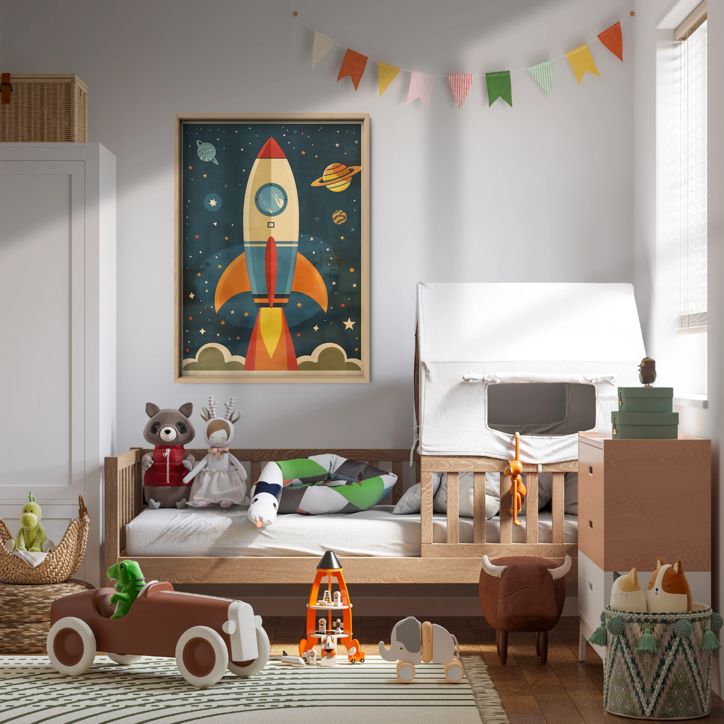 Rocket to the Stars Nursery Print