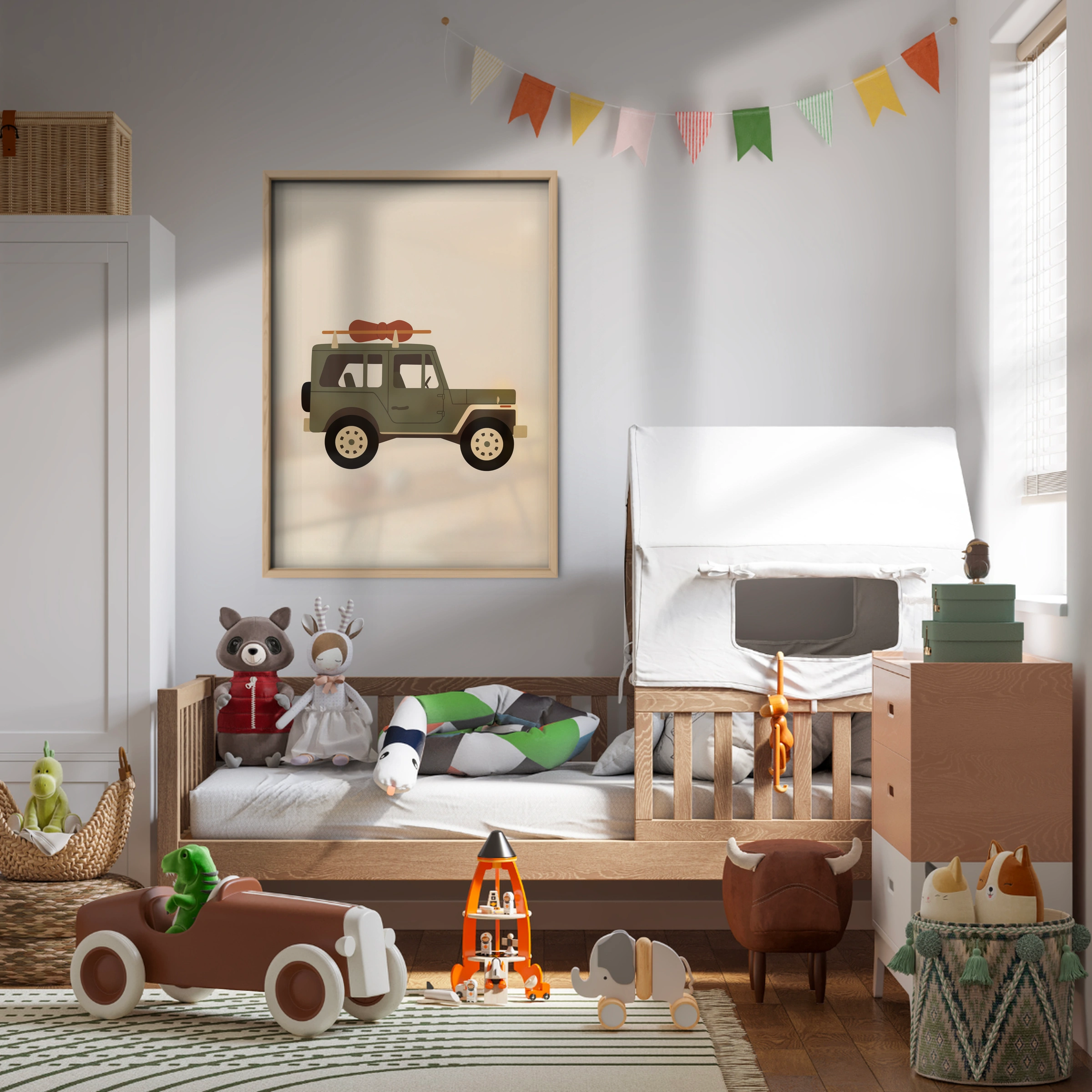 Safari Jeep Nursery Print