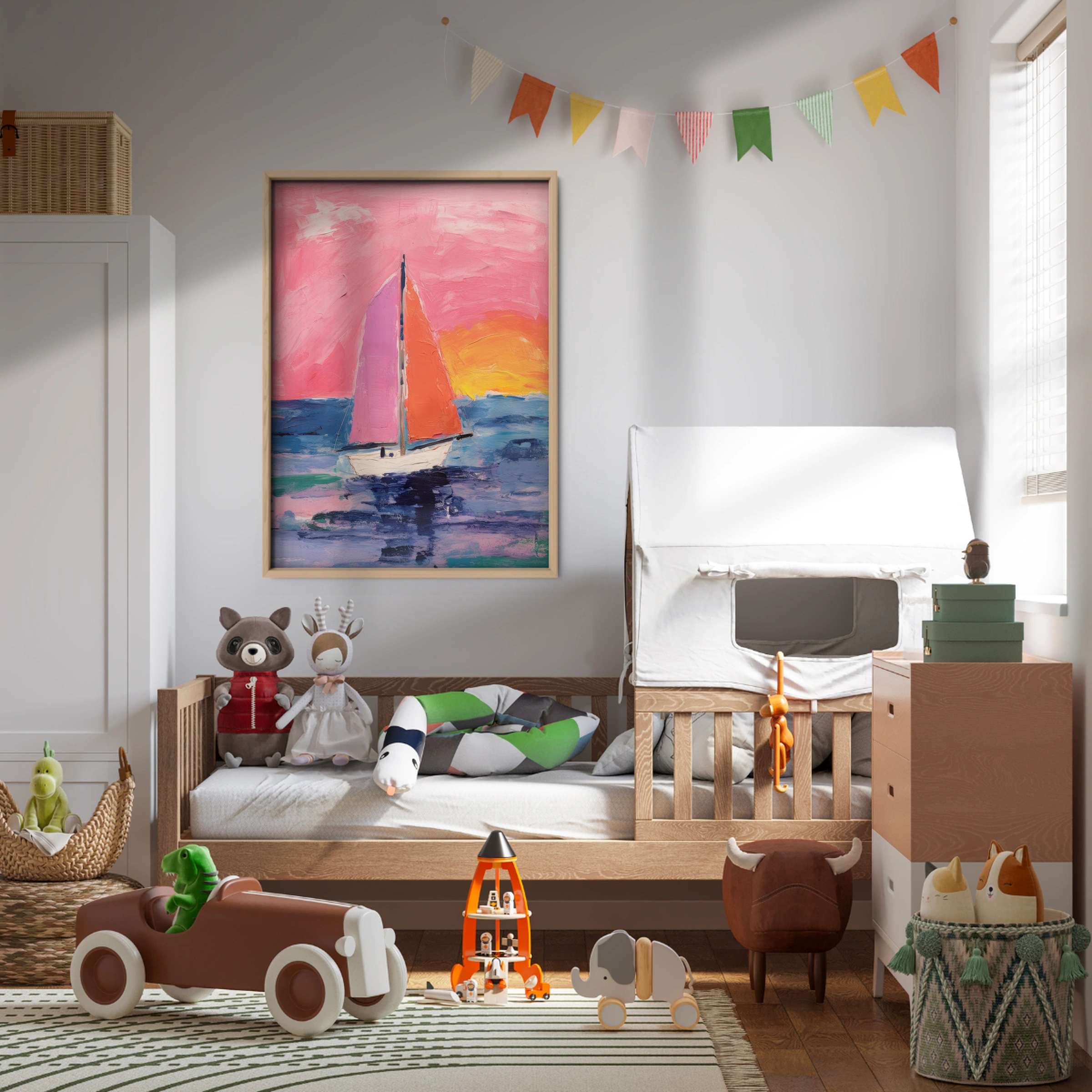 Sailboat Sunset Nursery Print