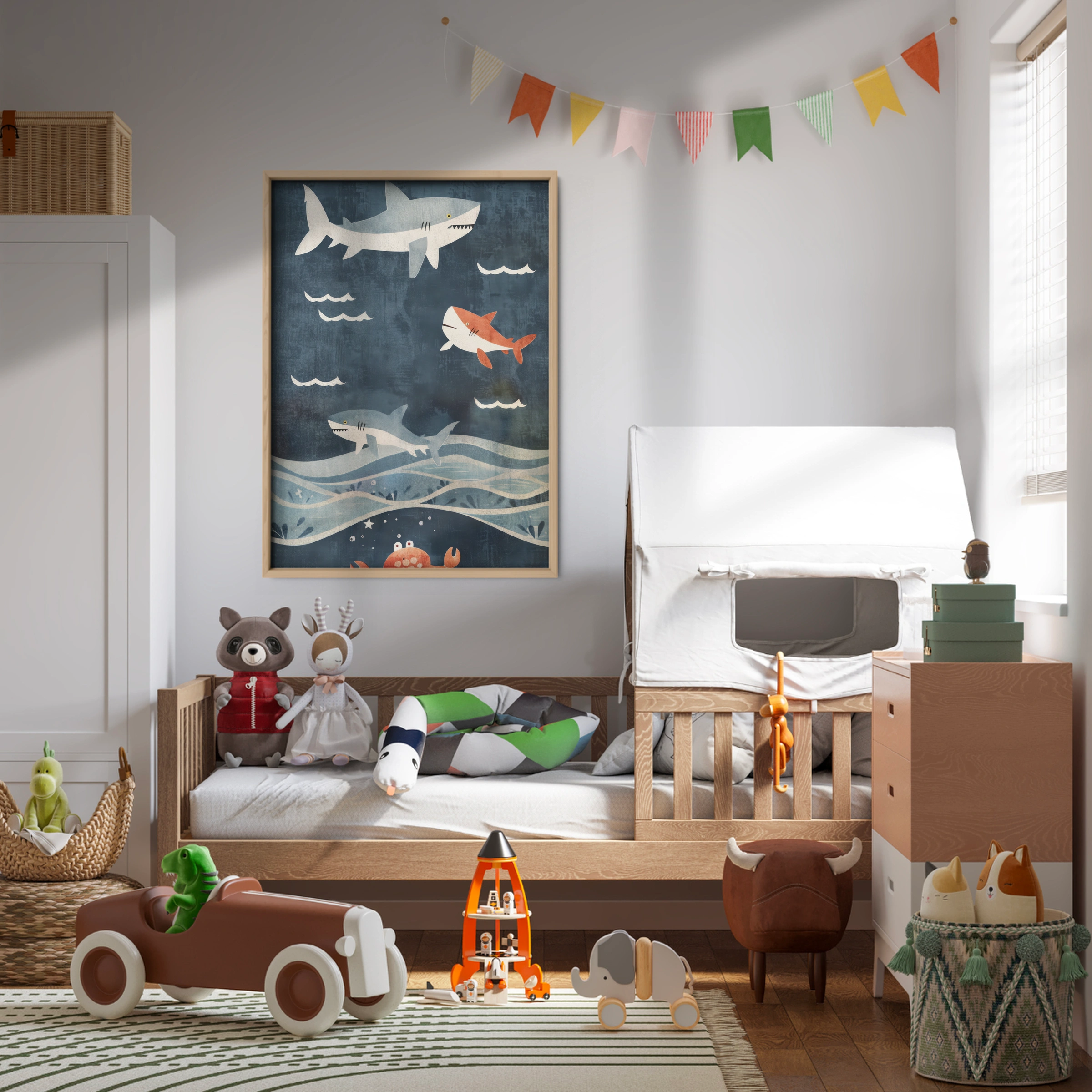 Sharks in the Ocean Nursery Print