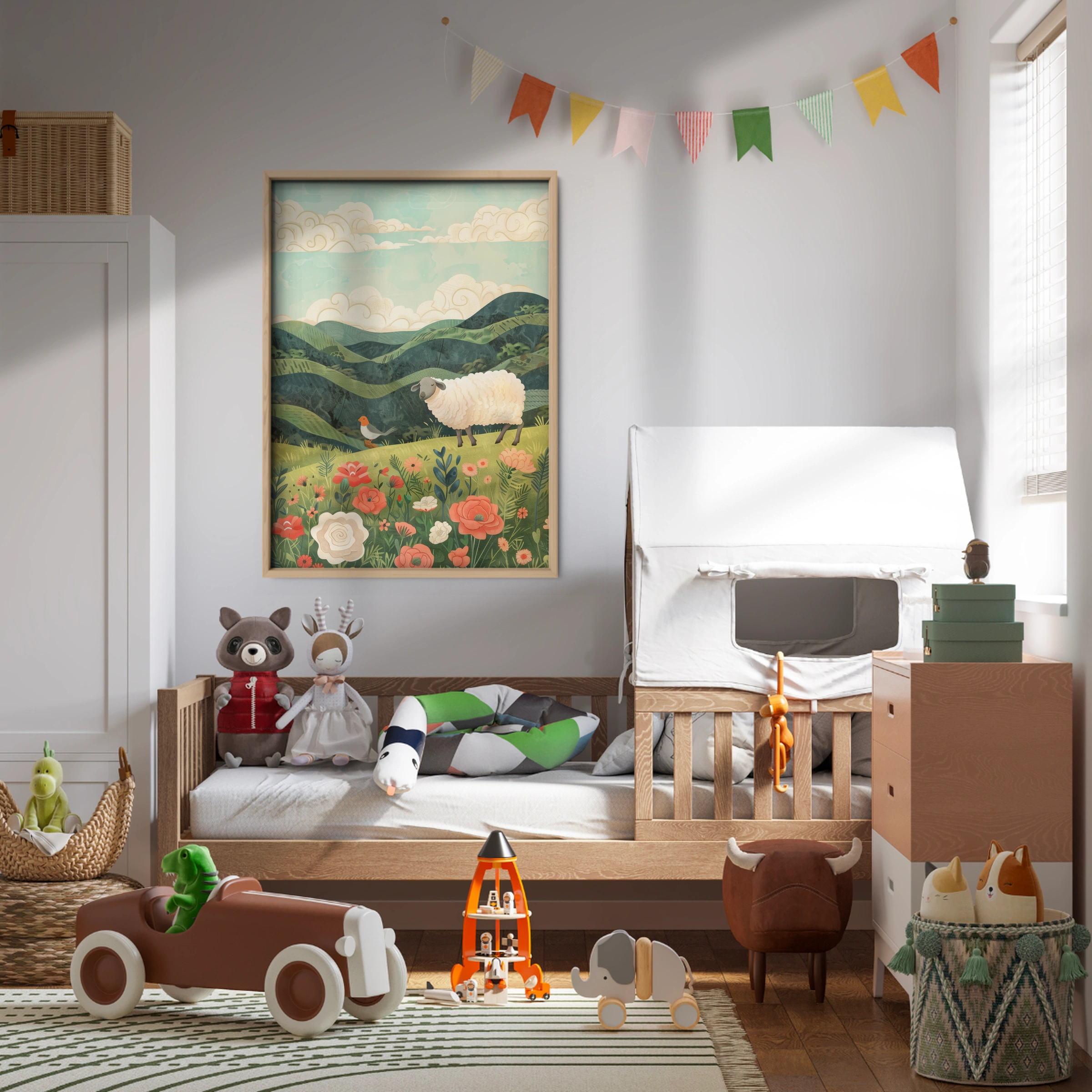 Sheep in the Meadow Nursery Print