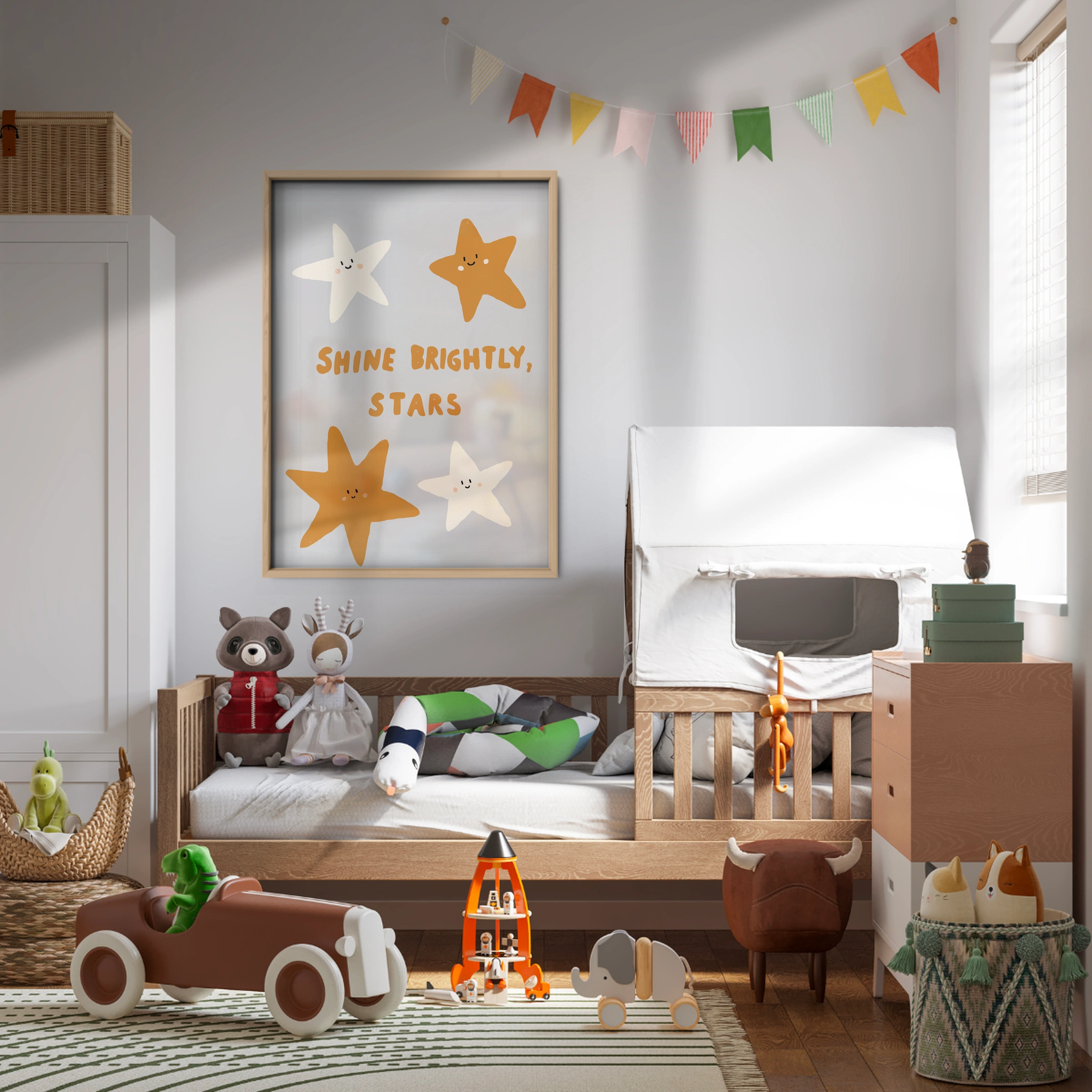 Shine Brightly Stars Nursery Print
