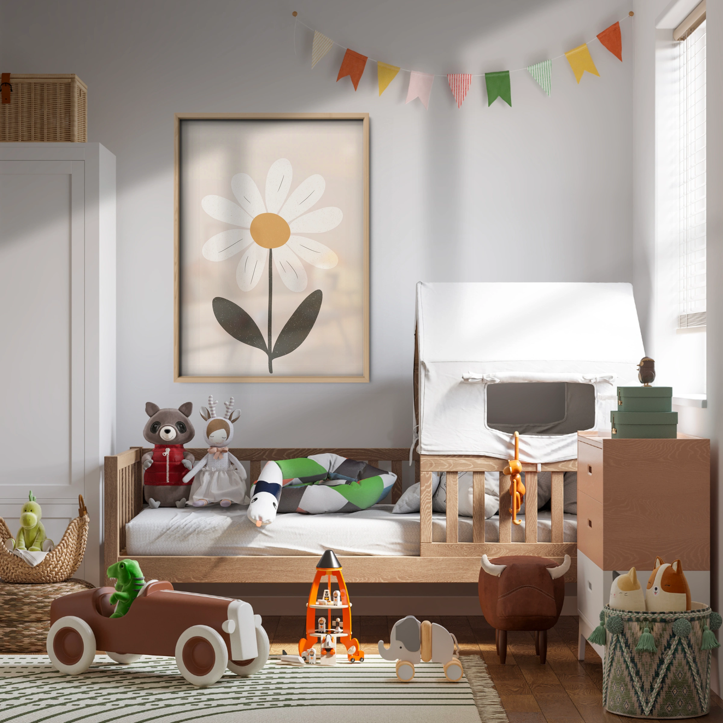 Single Daisy Nursery Print