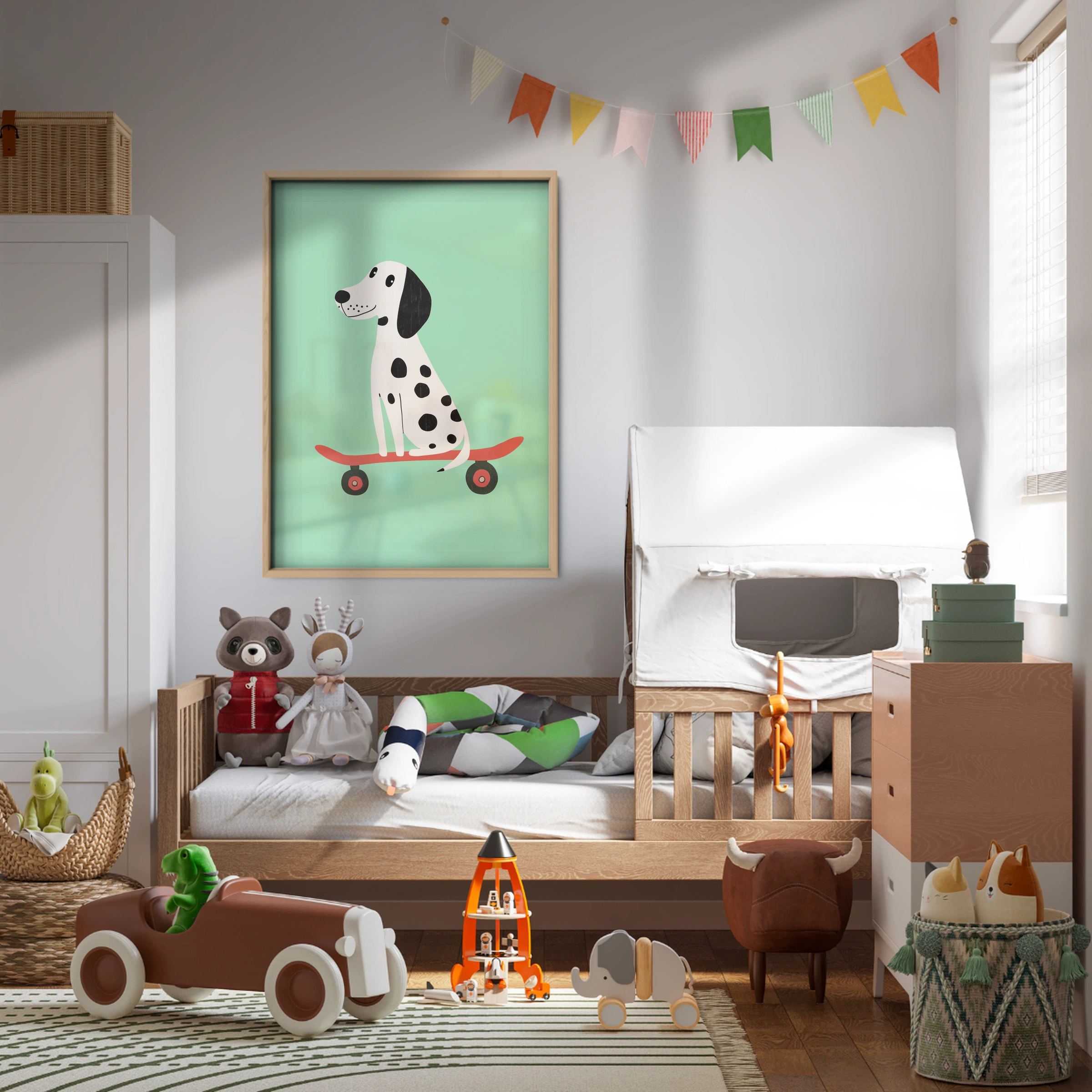 Skater Dalmatian Nursery Print