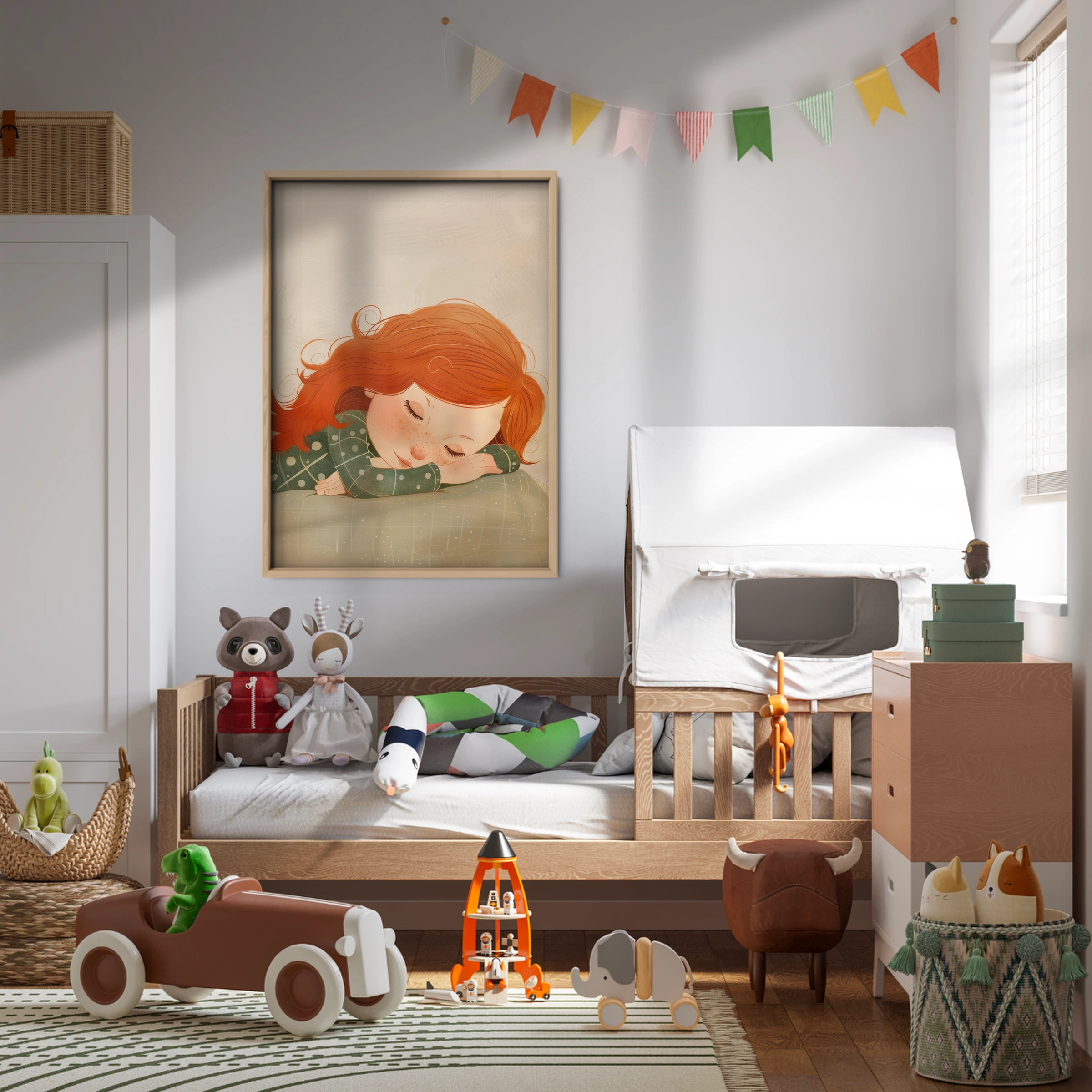 Sleeping Girl Nursery Print