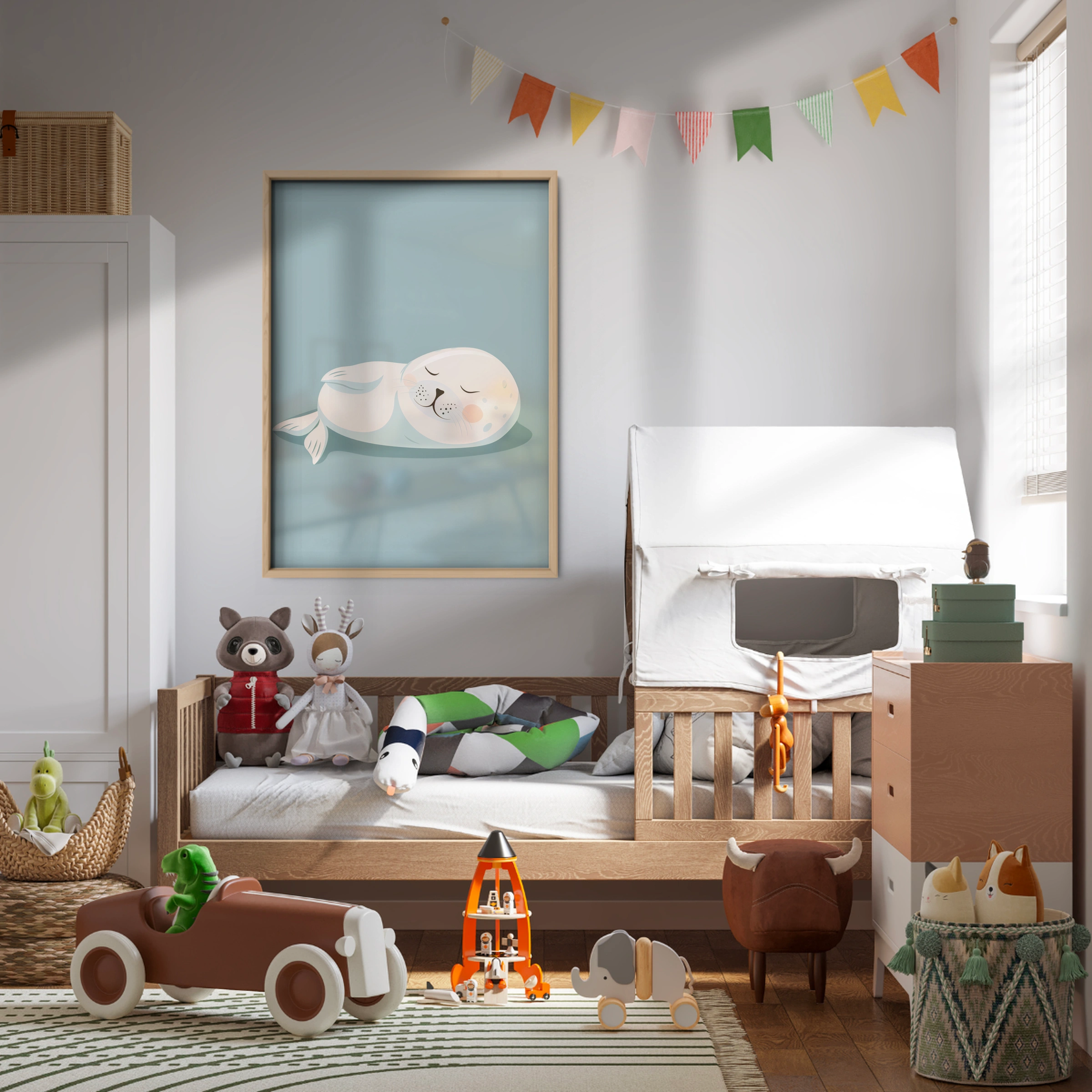 Sleeping Seal Nursery Print