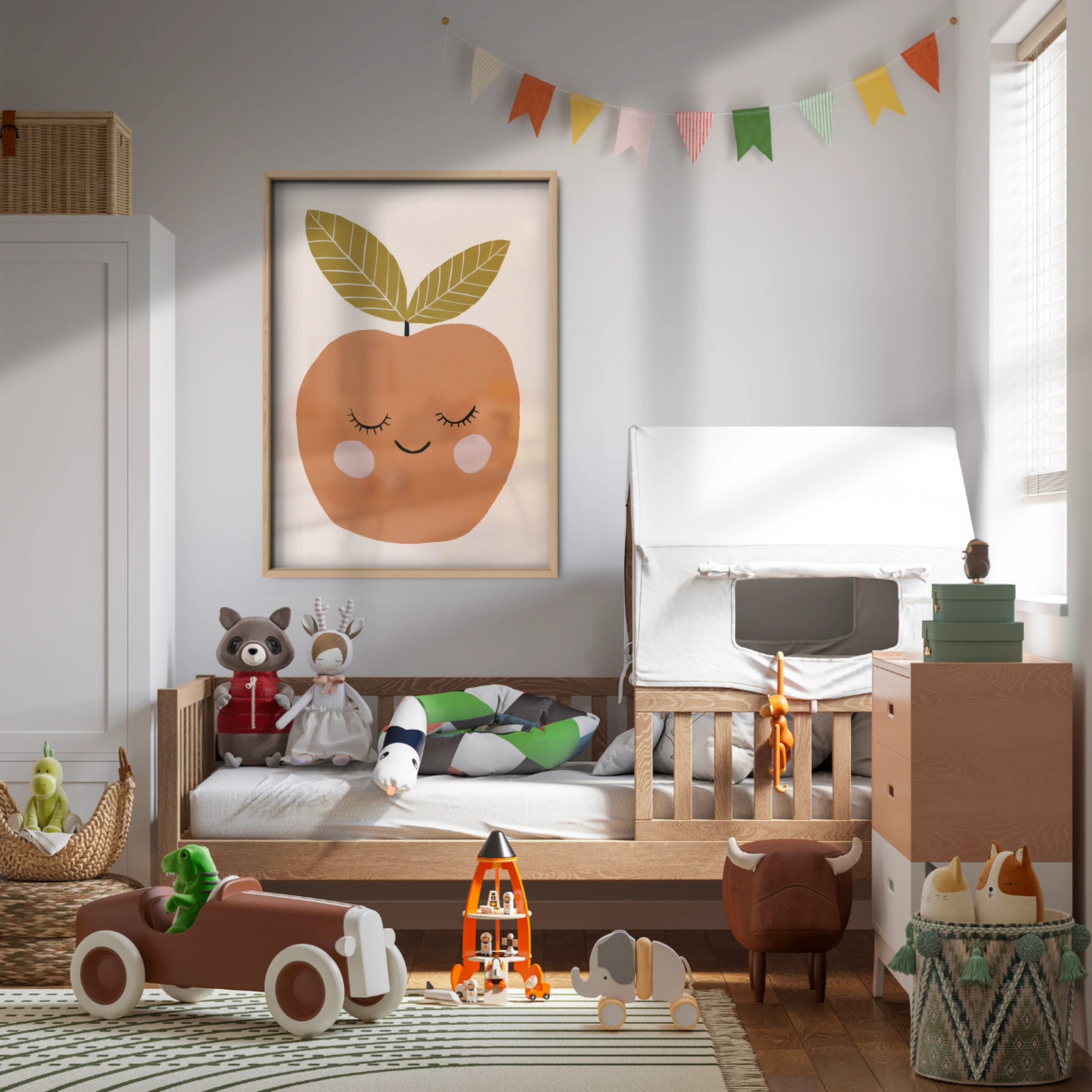 Sleepy Apple Nursery Print