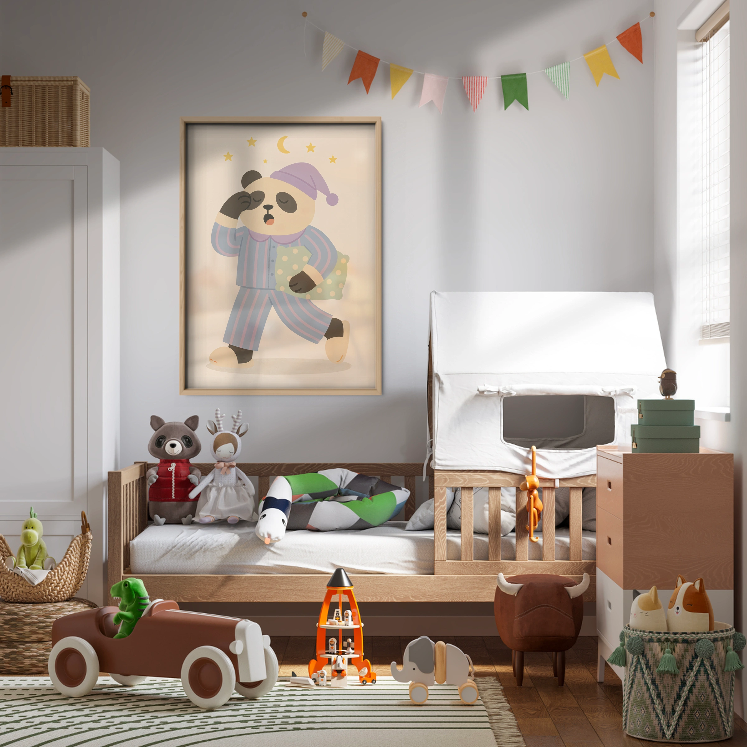 Sleepy Panda Nursery Print - kids room wall art print