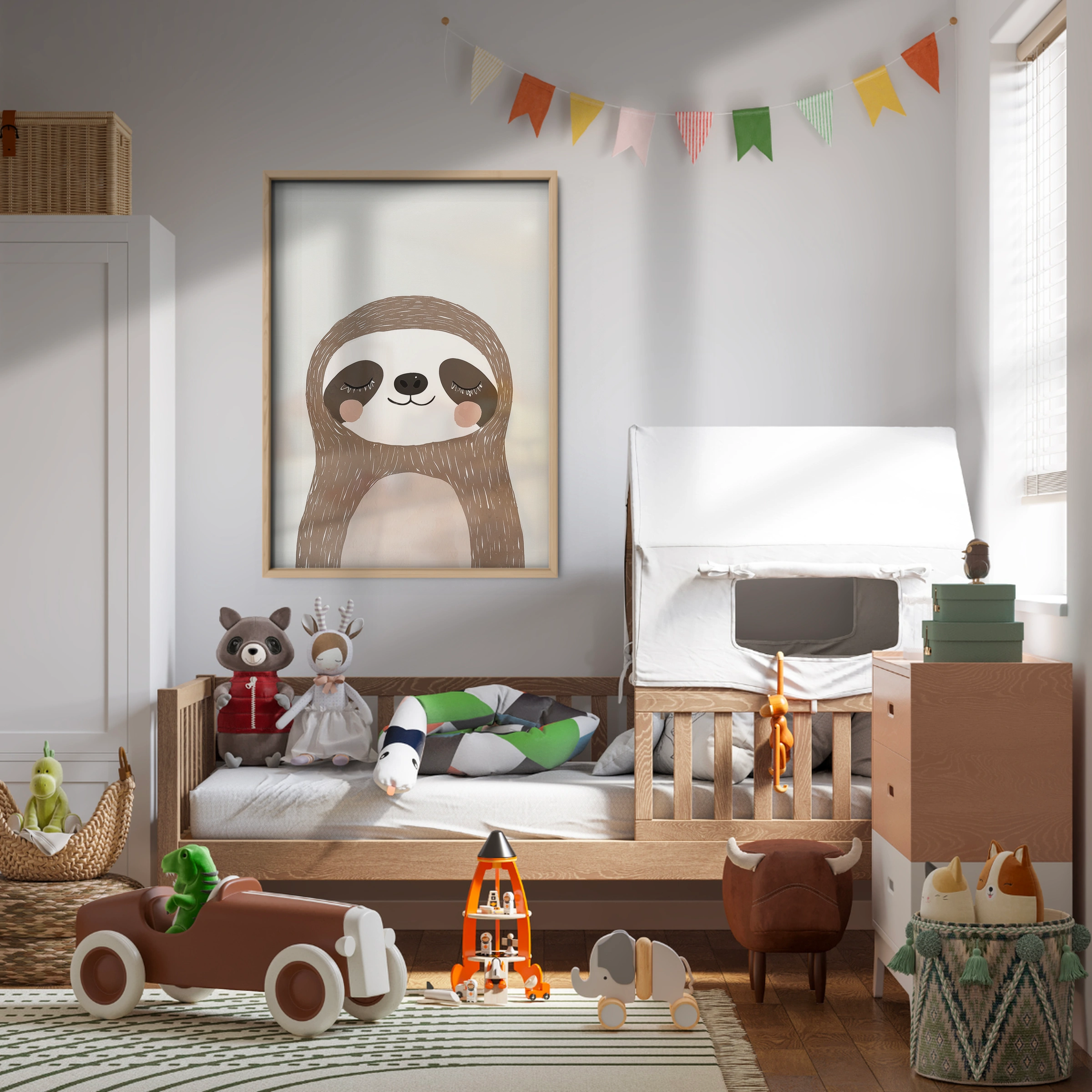Sleepy Sloth Nursery Print