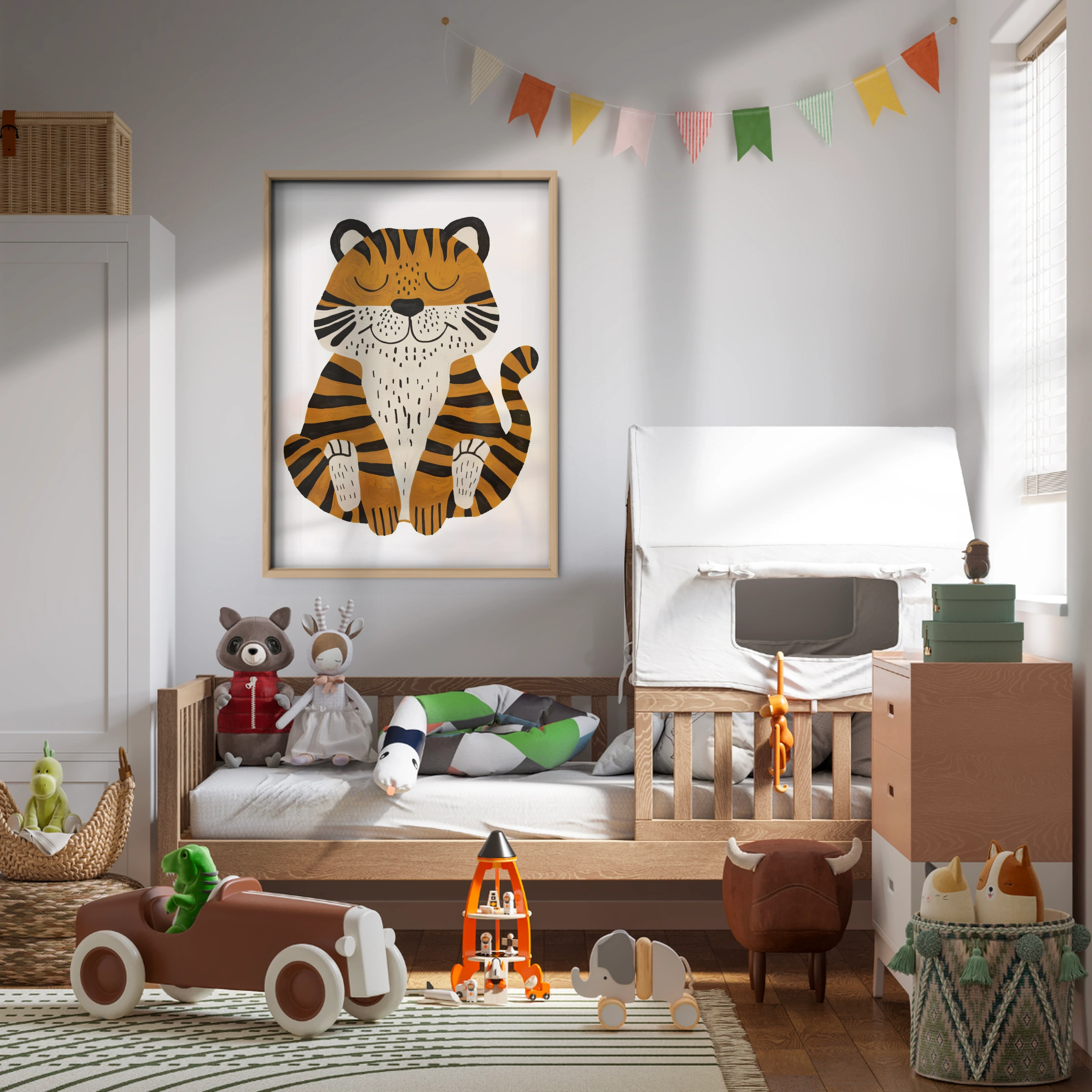 Sleepy Tiger Nursery Print