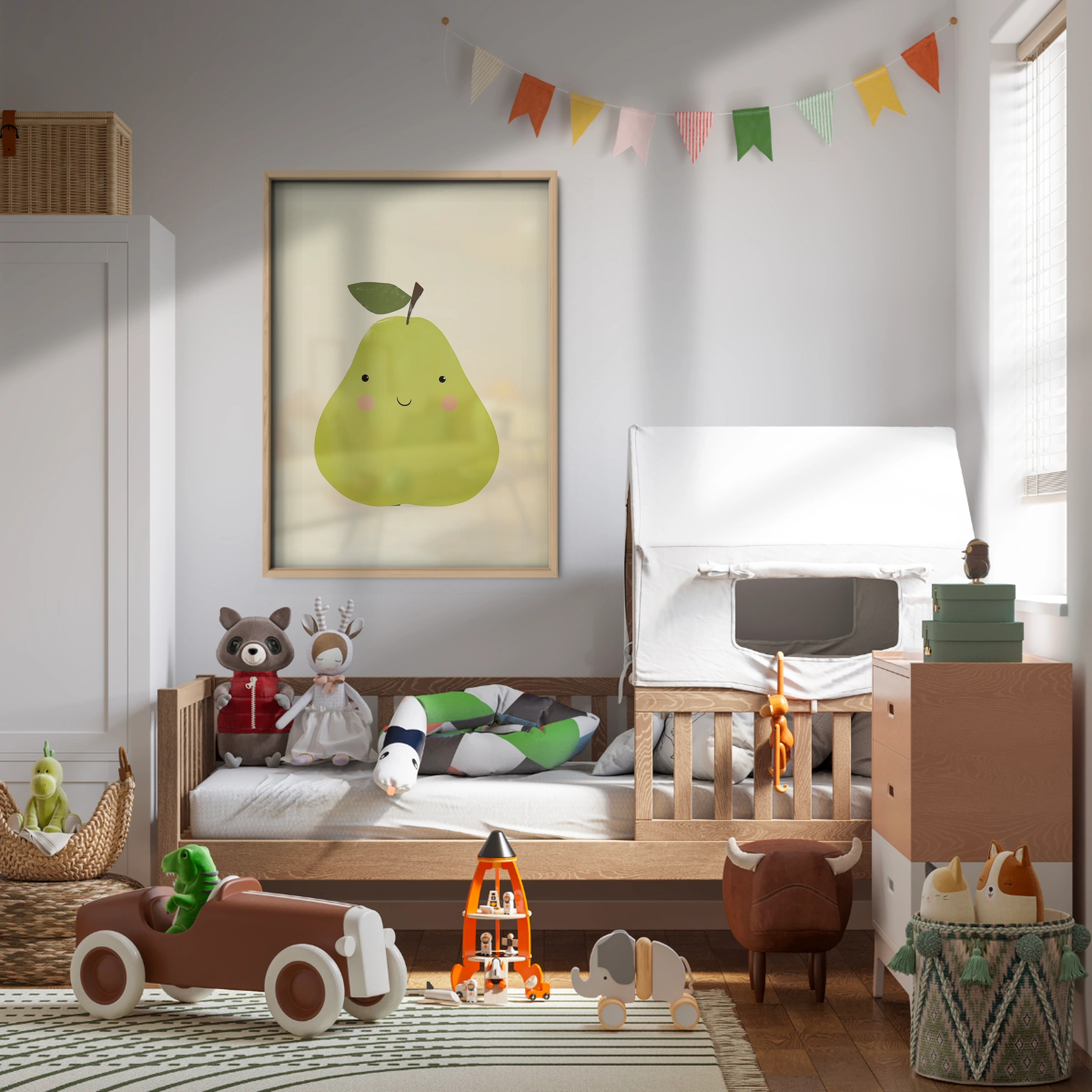 Smiling Pear Nursery Print