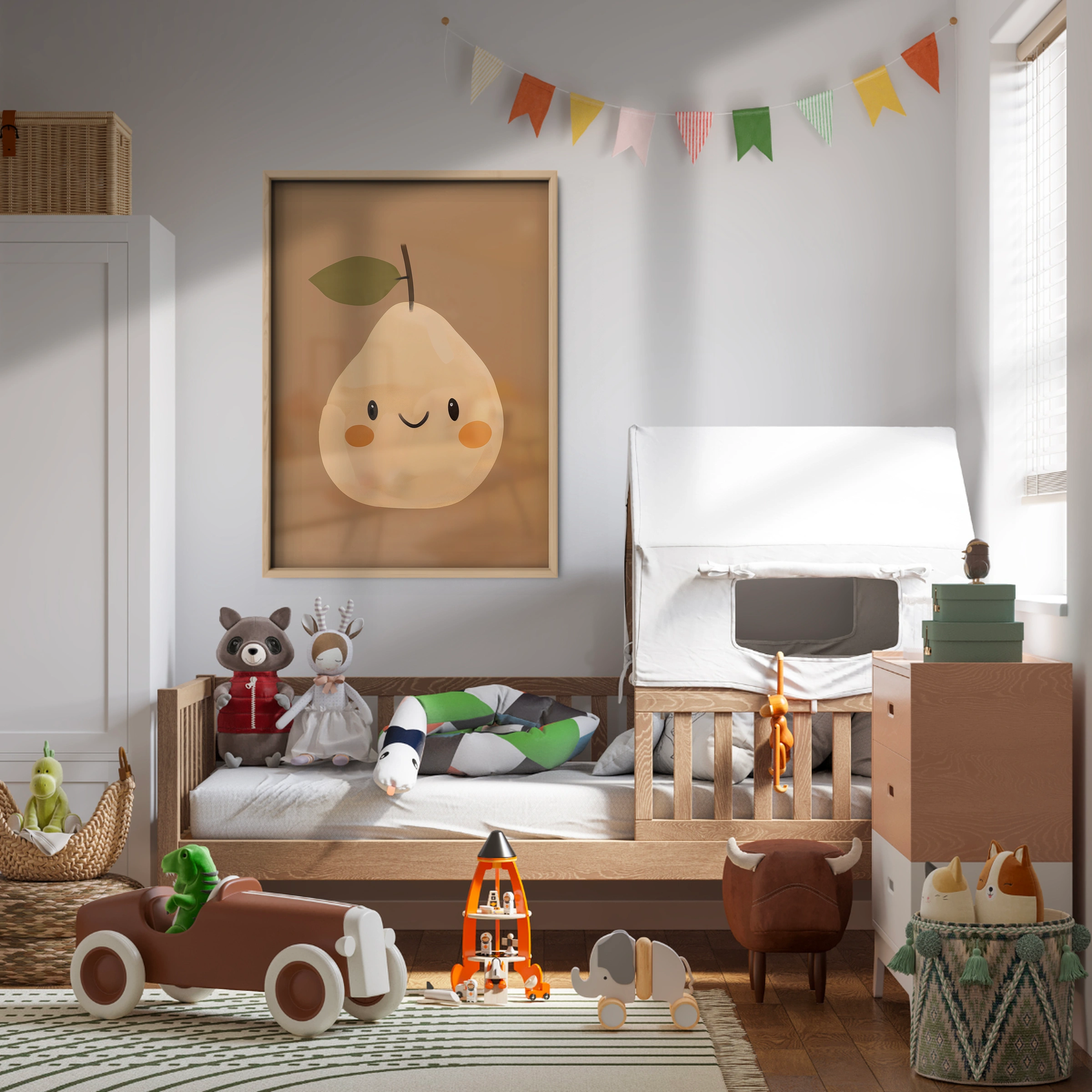 Smiling Pear Two Nursery Print